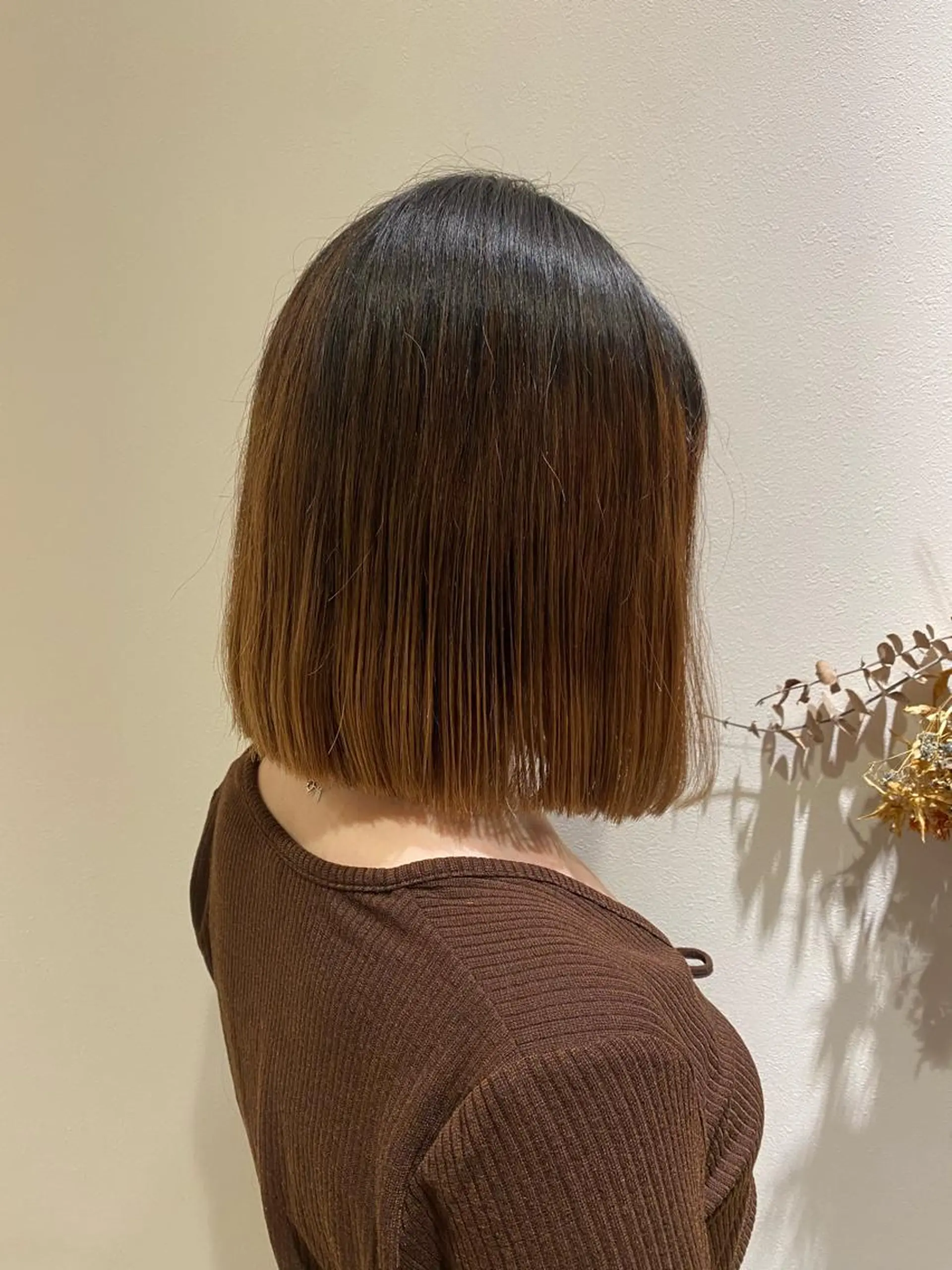 ミディアム 切りっぱなしボブ ボブ 網代 志帆のヘアスタイル