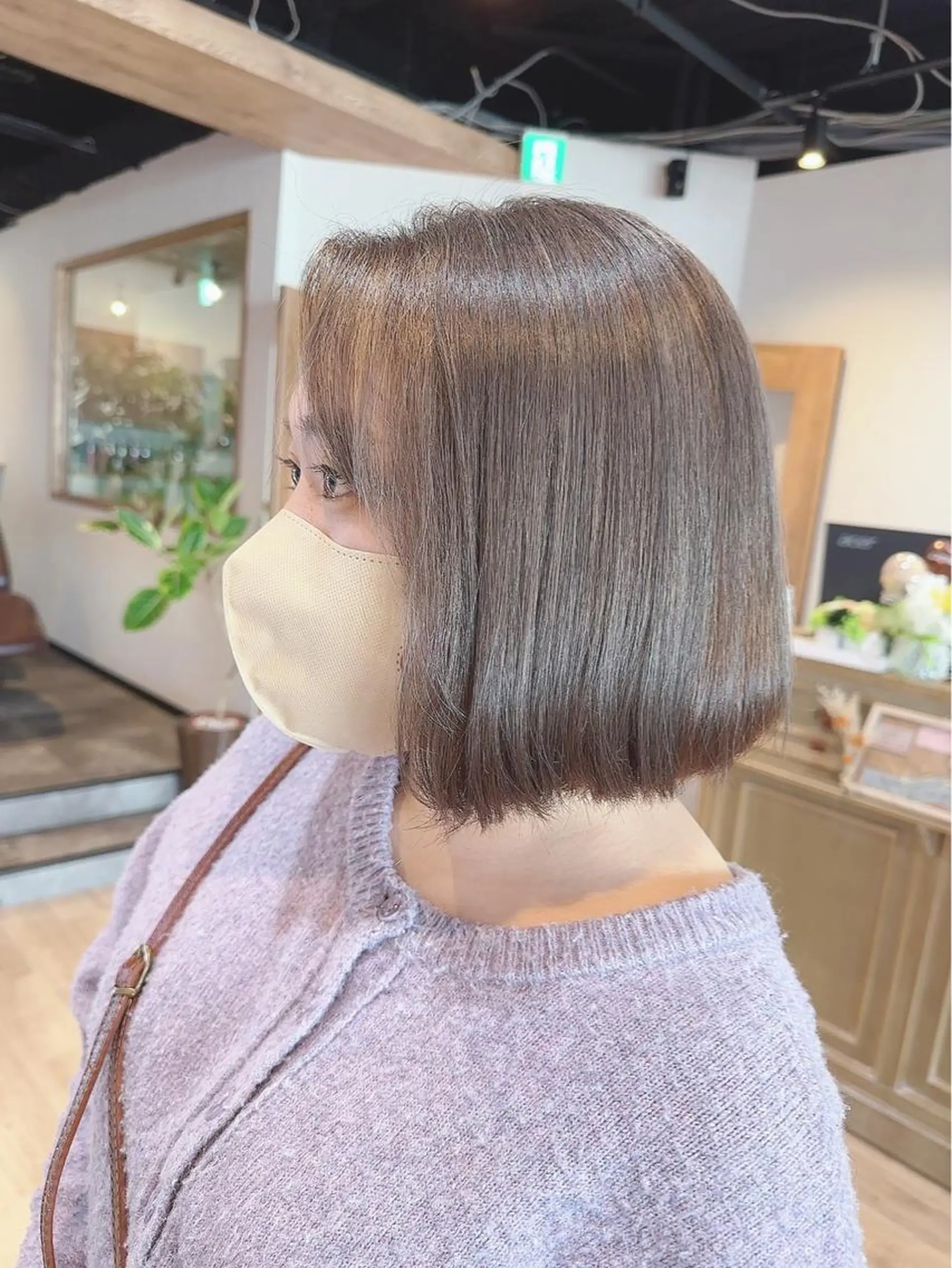 ミディアム カラー 髪質改善&ストレート ✂︎鈴木青樹のヘアスタイル