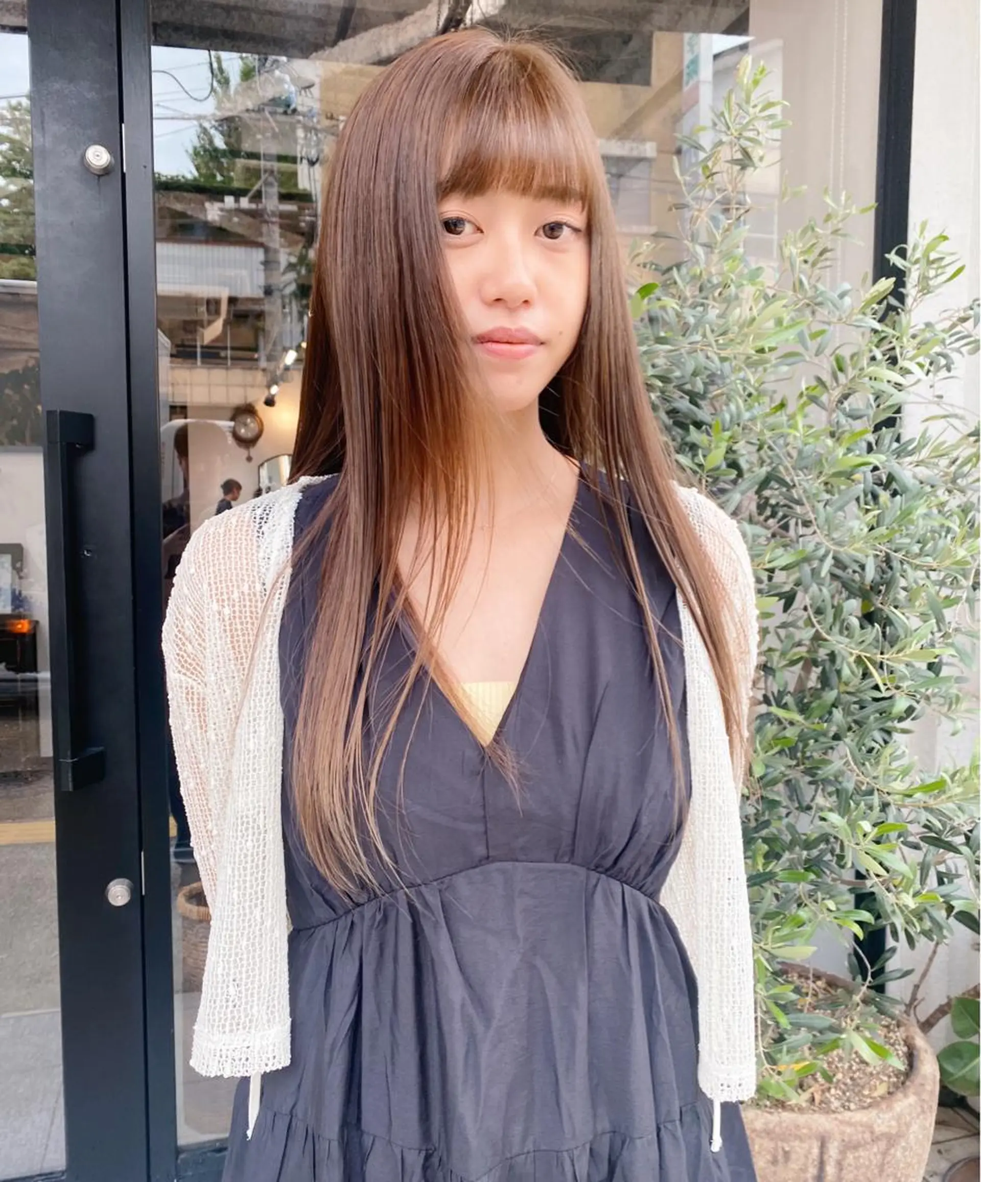 ロング アッシュ 小野田 航己のヘアスタイル