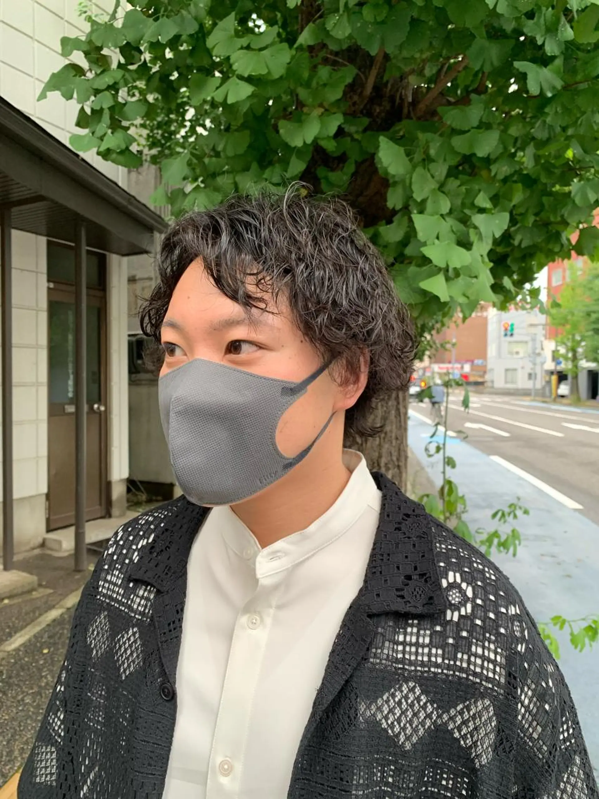 ミディアム パーマ メンズ カット パーマ 宮嶋 勇輔のヘアスタイル