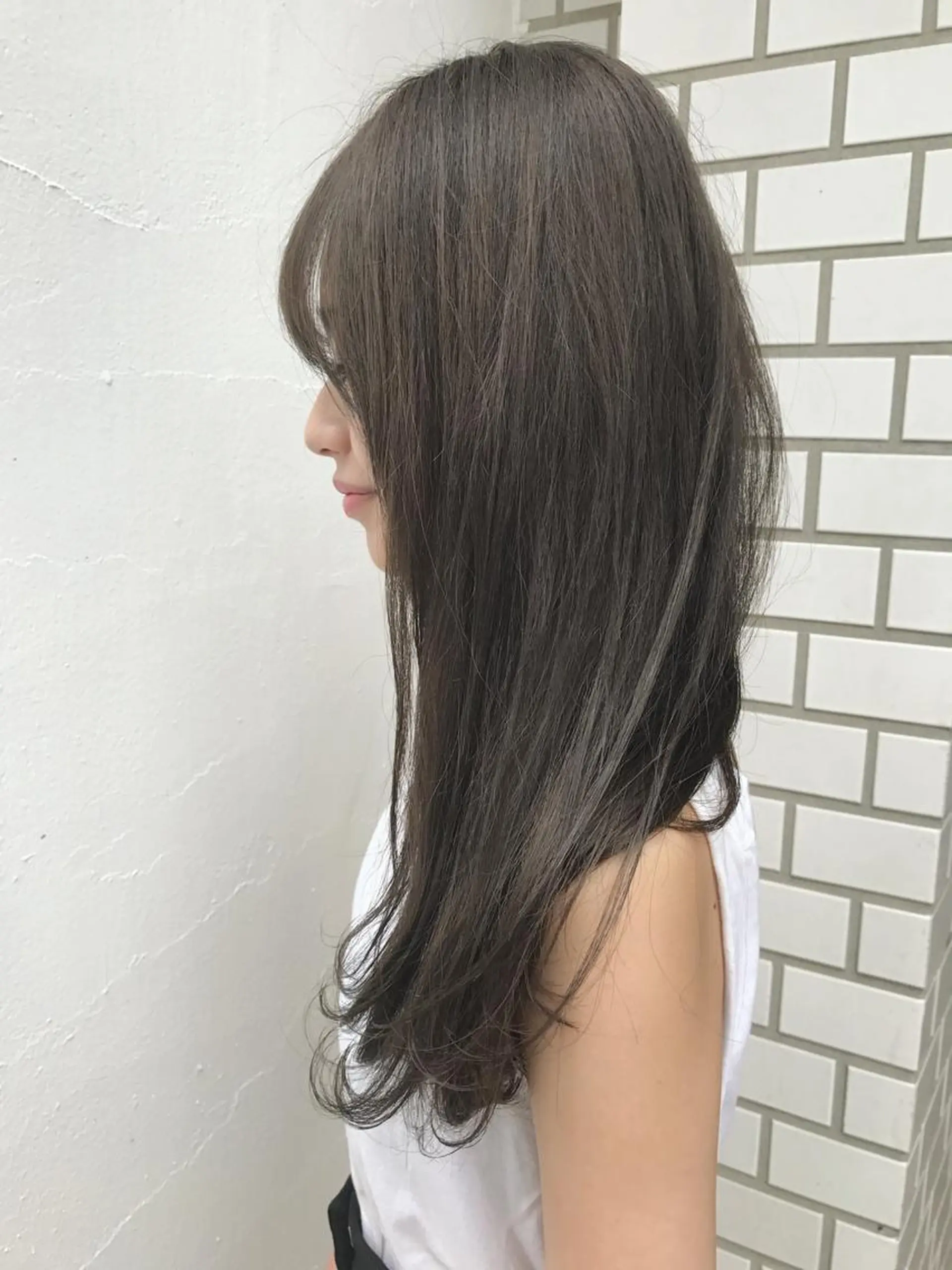 セミロング カラー グレージュ メンズカット特化柏駅 徒歩3分LOUのヘアスタイル