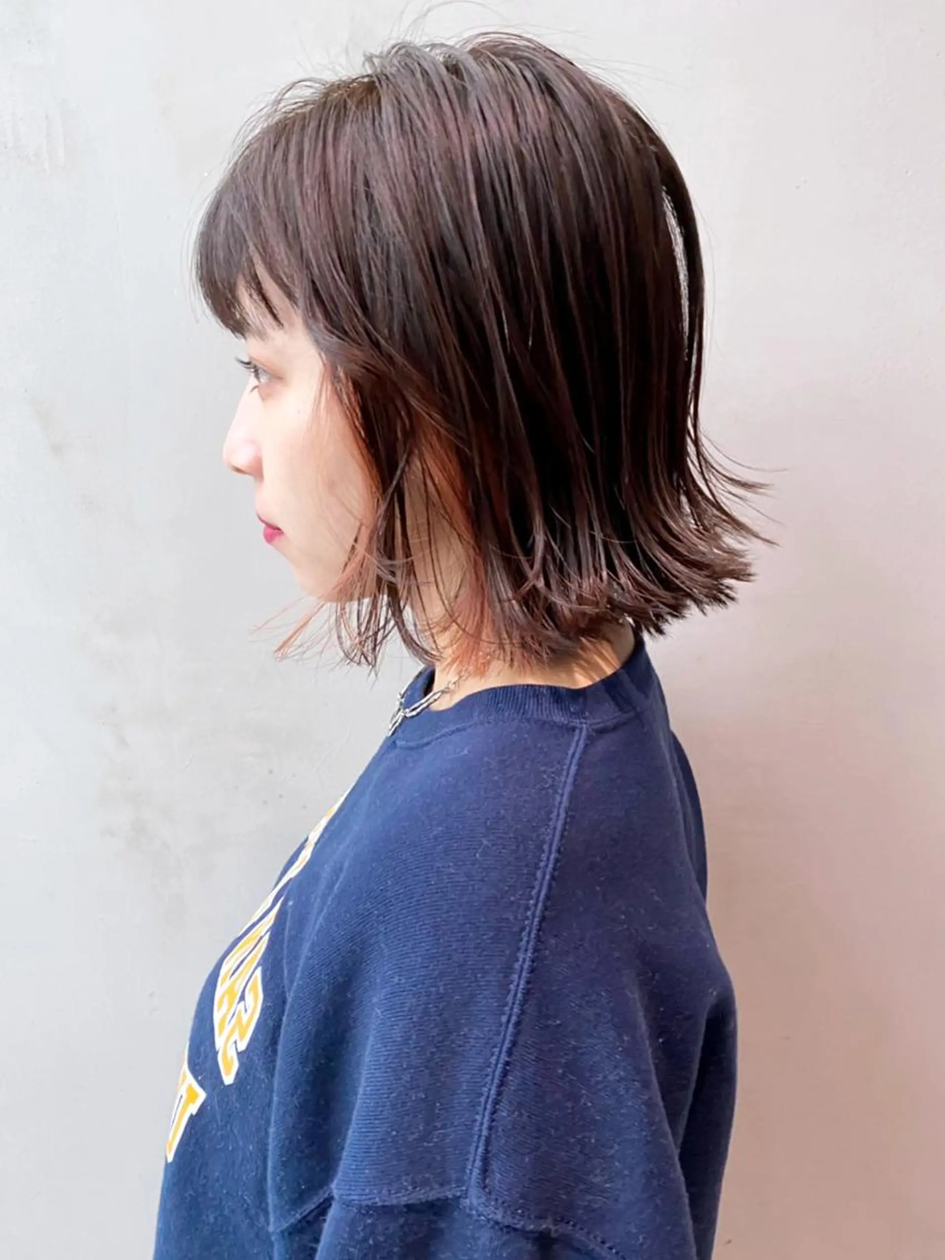 ミディアム カラー パーマ ヘアアレンジ オレンジ ITbyALBUM 中野店のヘアスタイル