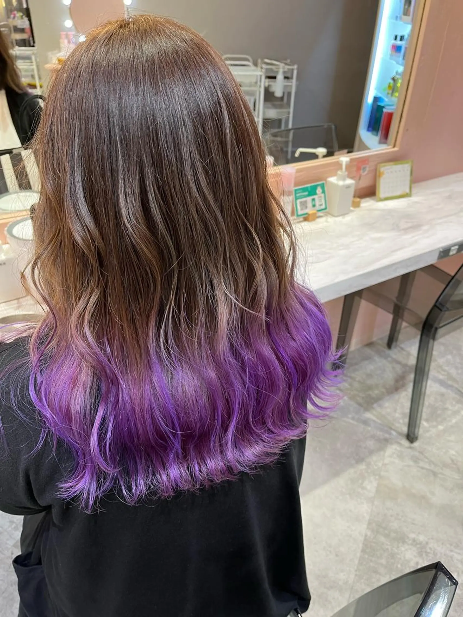 セミロング カラー グラデーションカラー グレージュ ラベンダーカラー ラベンダーグレージュ ラベンダーグレー RIYA❤︎ Aujuaソムリエのヘアスタイル