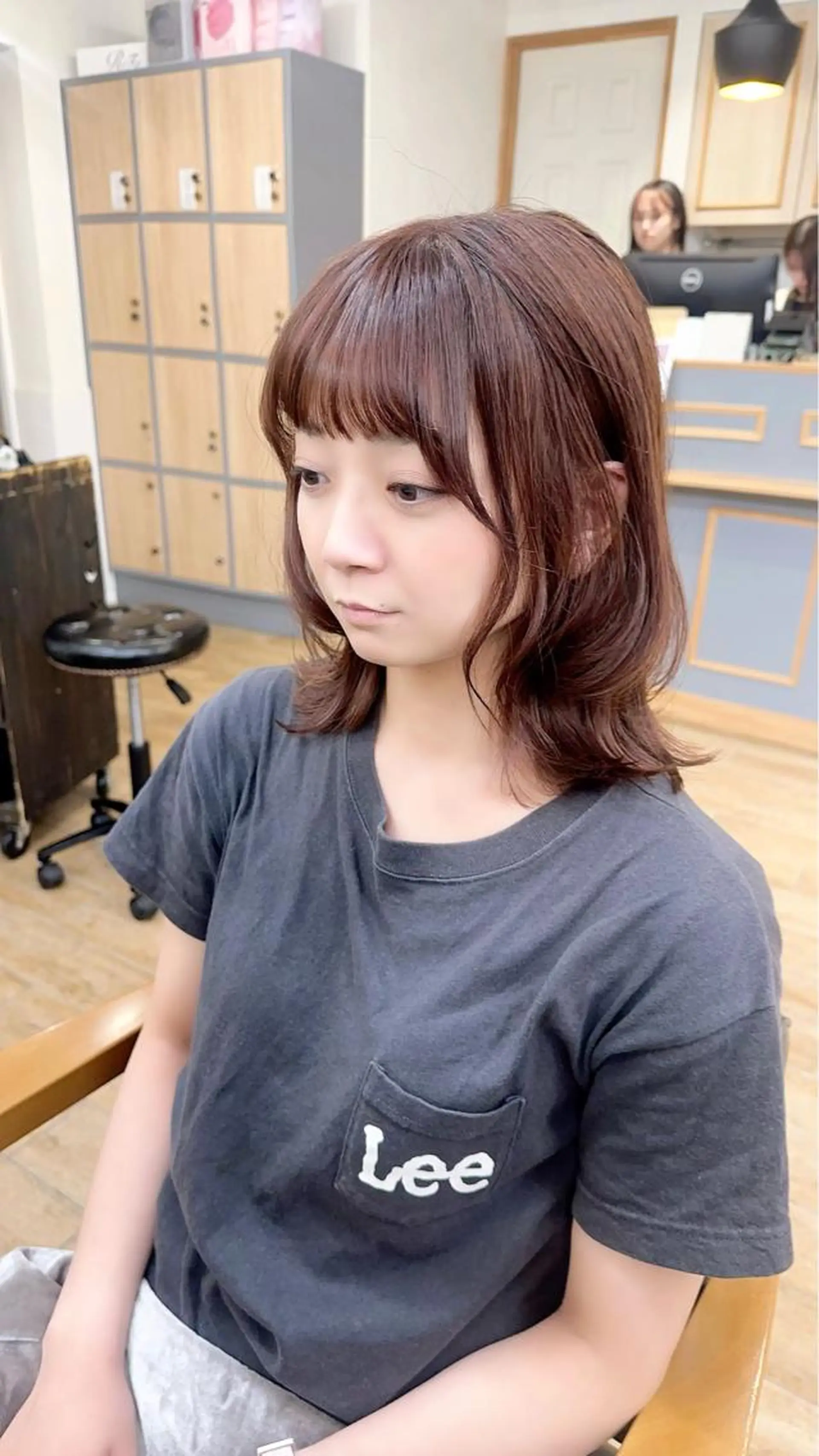 ミディアム カラー パーマ ヘアアレンジ メンズ キッズ ネイル マツエク・マツパ アイブロウ レイヤーカット 🌿透け感カラーのヘアスタイル