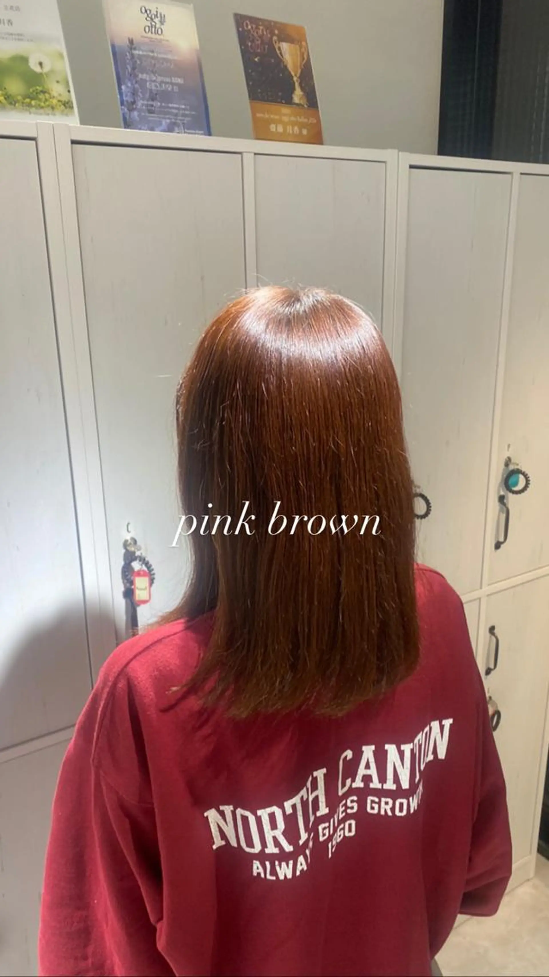 カラー ブリーチ ブラウンカラー ブリーチなしカラー ピンクカラー カット ヘアカラー 縮毛矯正とレイヤー カット/杉村凜汰郎のヘアスタイル