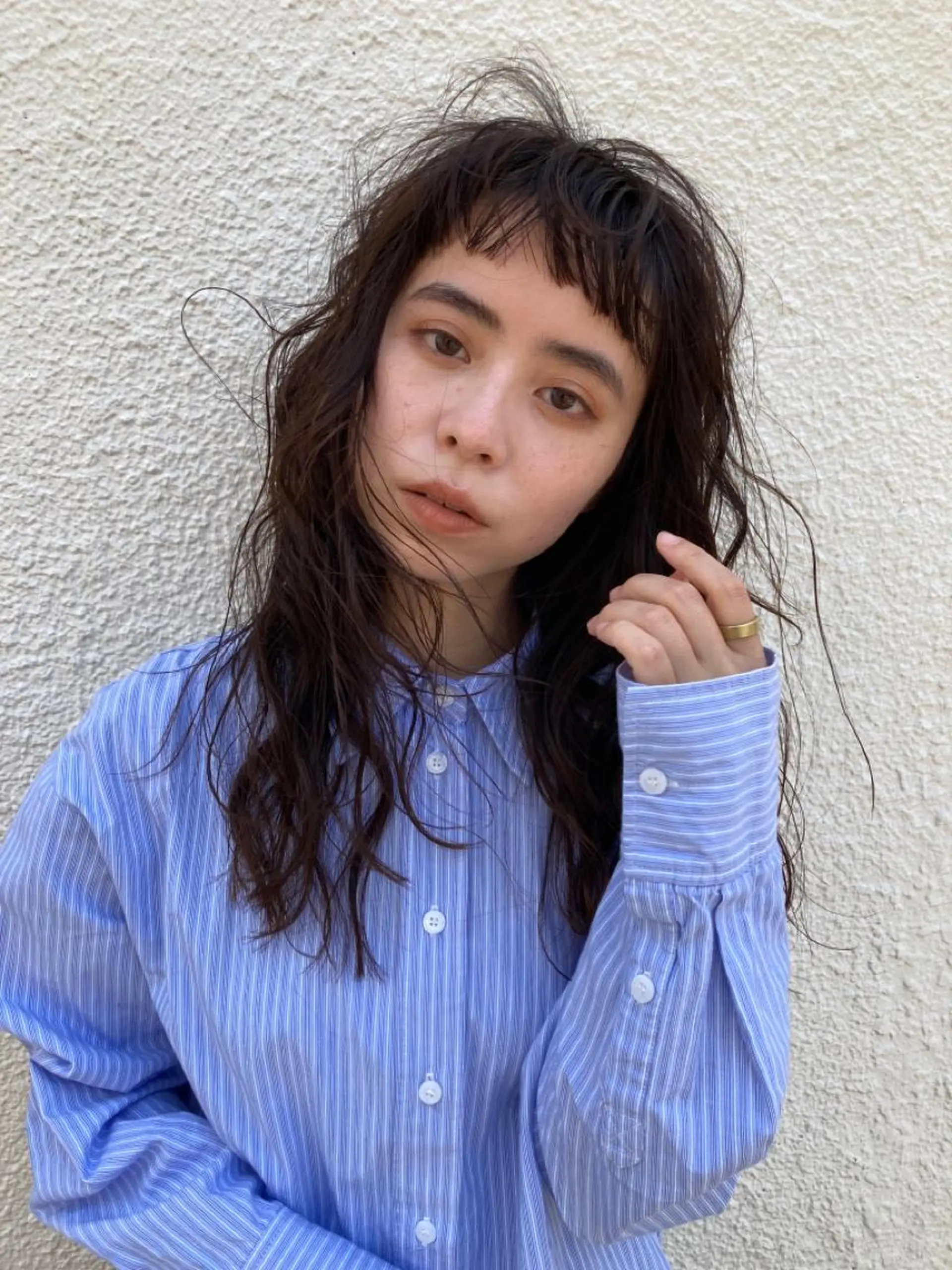 セミロング セミロングパーマ くせ毛 レイヤーカット カット ヘッドスパ 新井 広樹のヘアスタイル