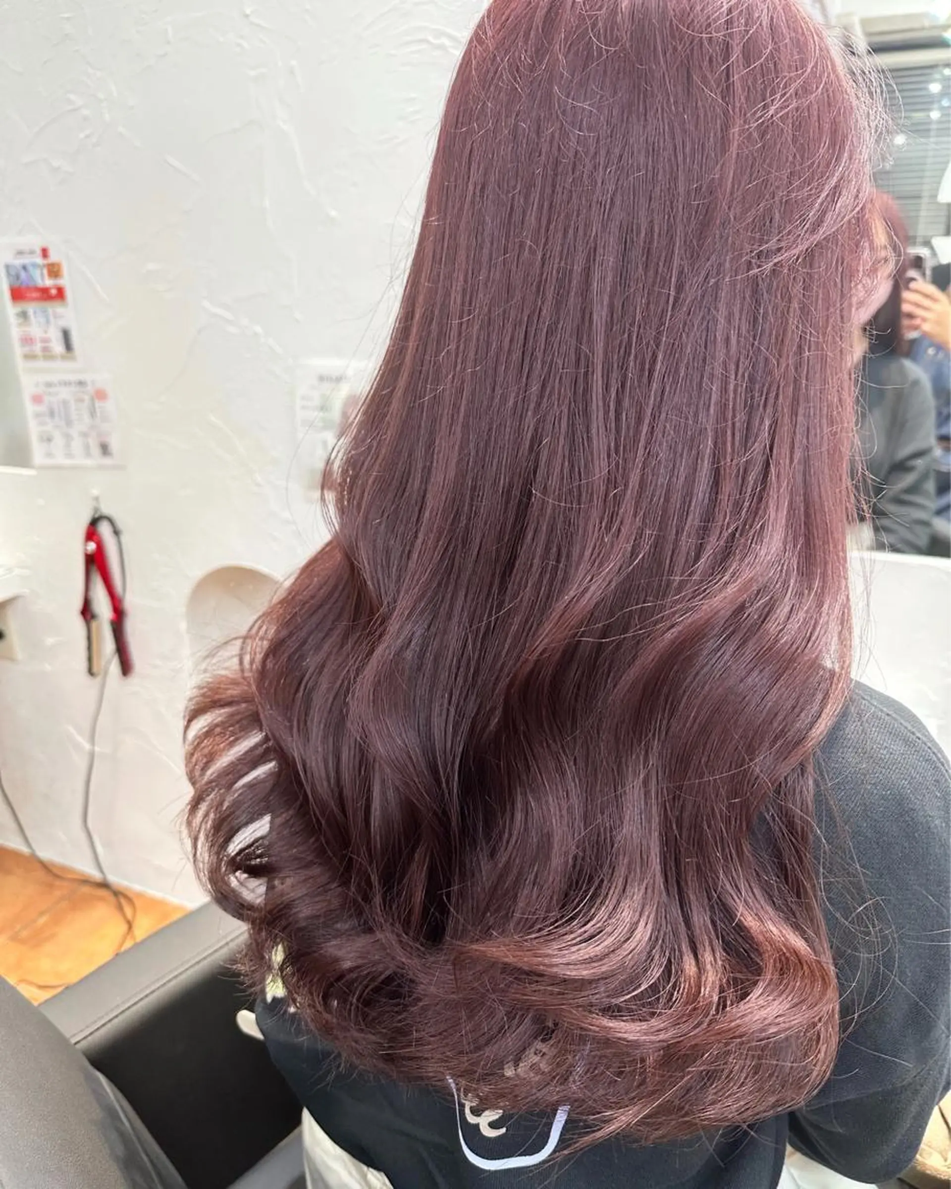 カラー ブリーチ ラベンダーカラー ブリーチなしカラー ブリーチなしピンク 縮毛艶髪矯正/吉村のヘアスタイル