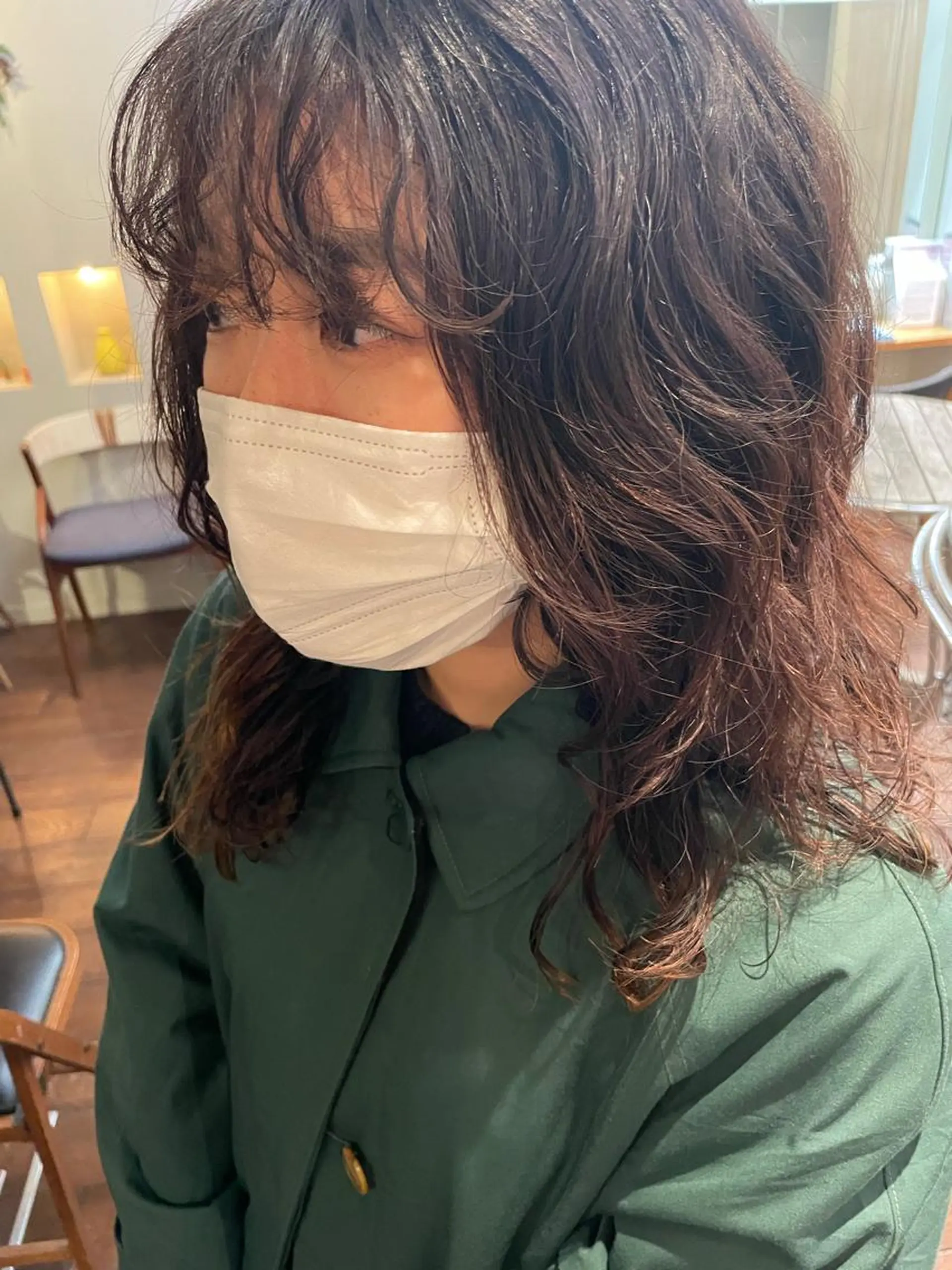 ミディアム パーマ ヘアアレンジ ミディアムパーマ 抜け感ボブ×パーマ ｜kazaneのヘアスタイル