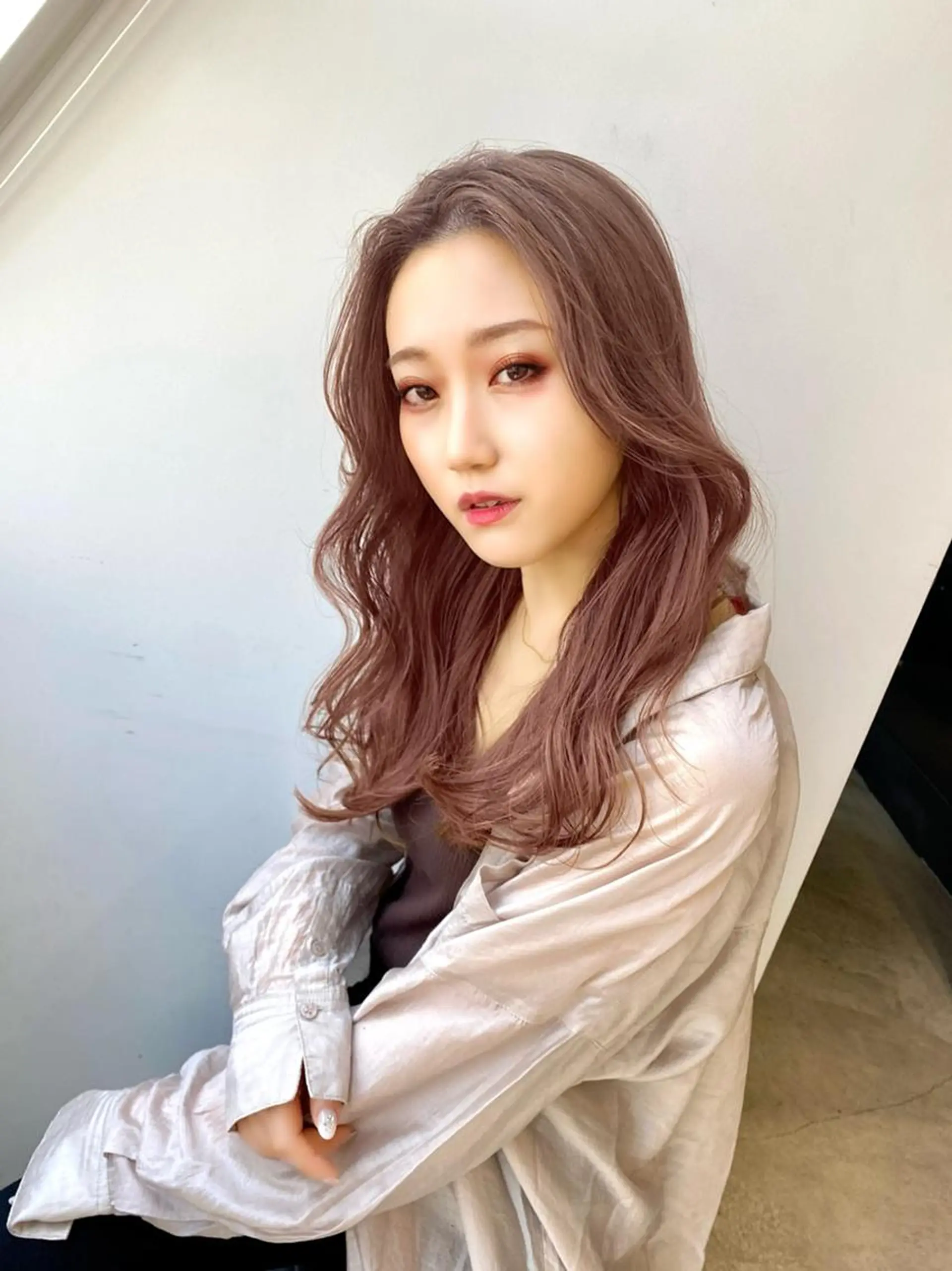 カラー ハイトーン特化/ 韓国風/梨緒💜のヘアスタイル