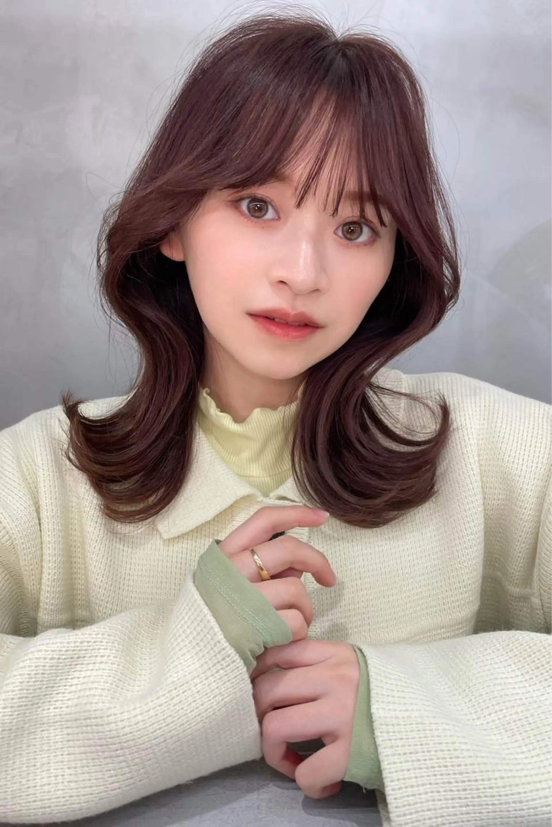 ミディアム トリートメント レイヤー縮毛矯正 ささきすずね💗のヘアスタイル