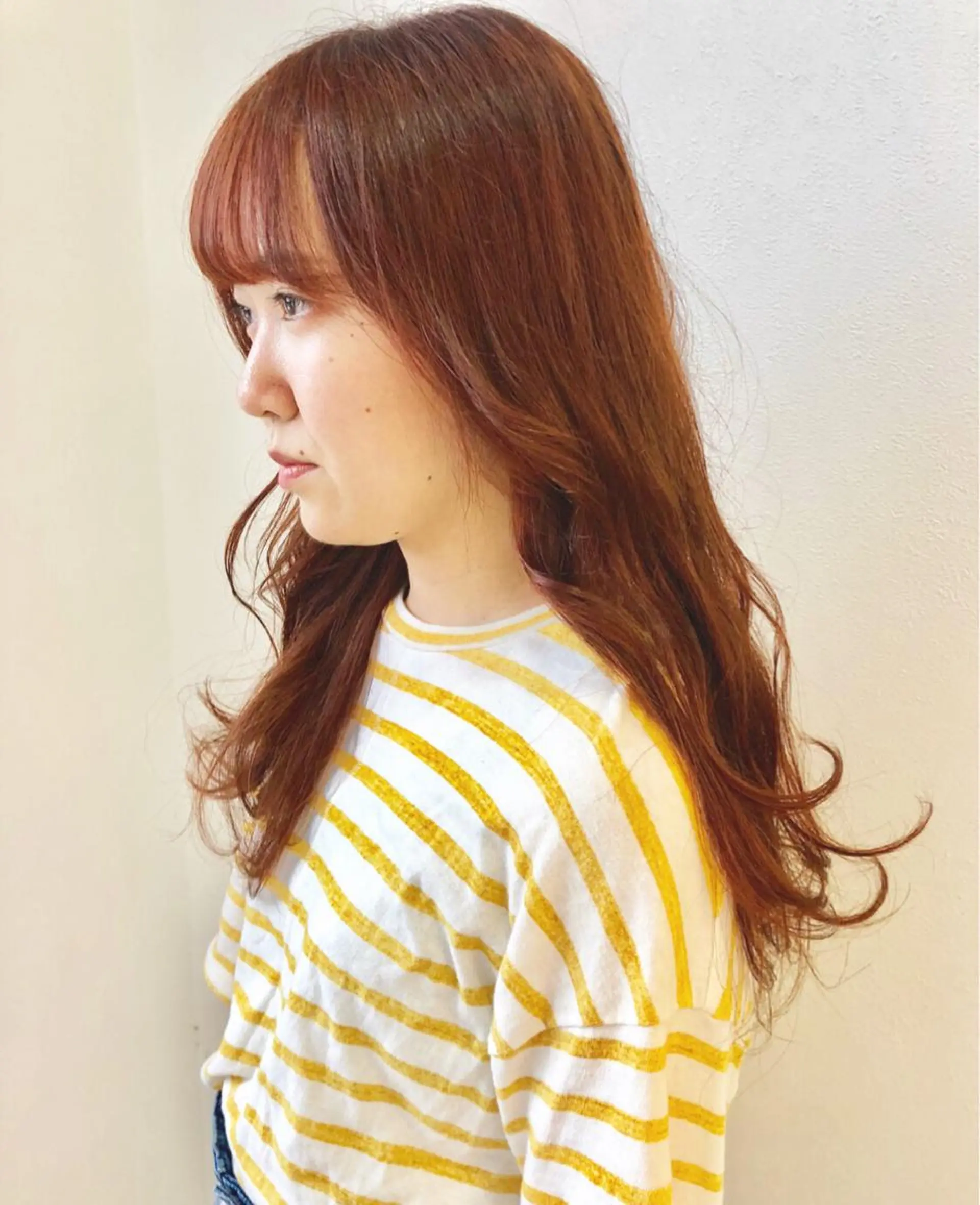 ロング カラー カット ヘアカラー パーマ 岩田 萌那のヘアスタイル