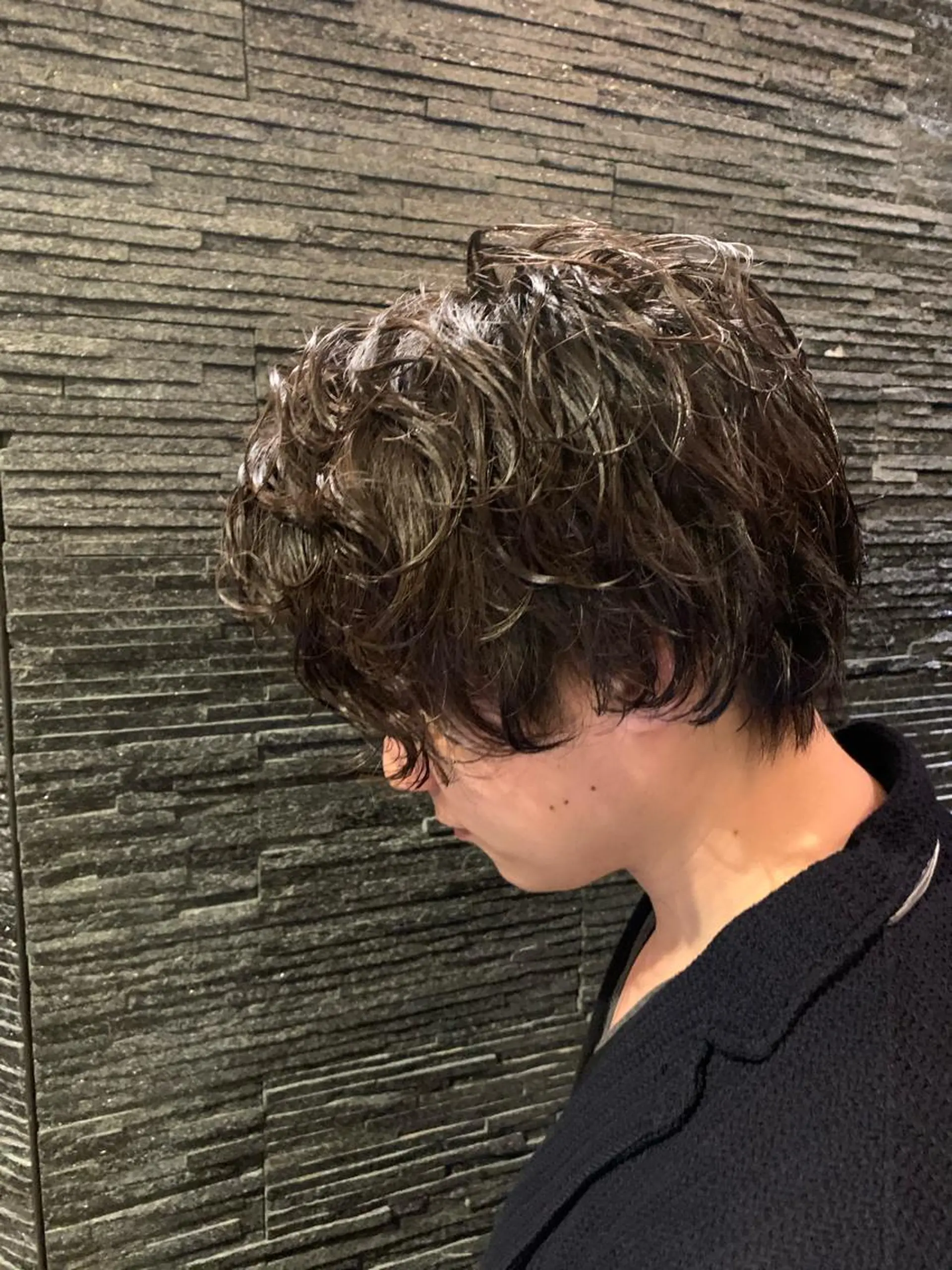 セミロング パーマ メンズ HIROGINZAプレミアムバーバー赤坂店所属・田中 千恩のヘアスタイル