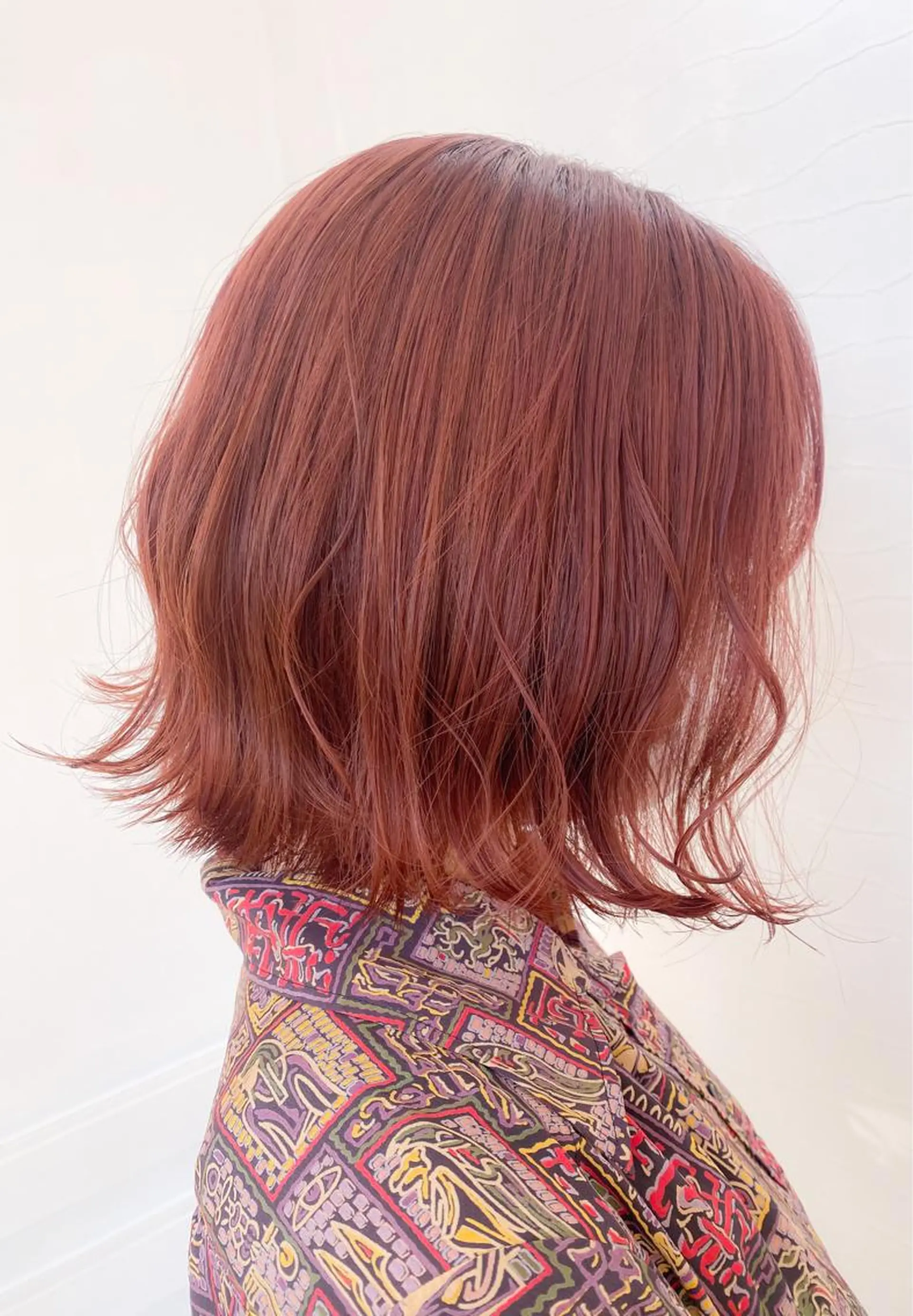 ミディアム カラー オレンジピンク YURAGI🤍 SAEのヘアスタイル