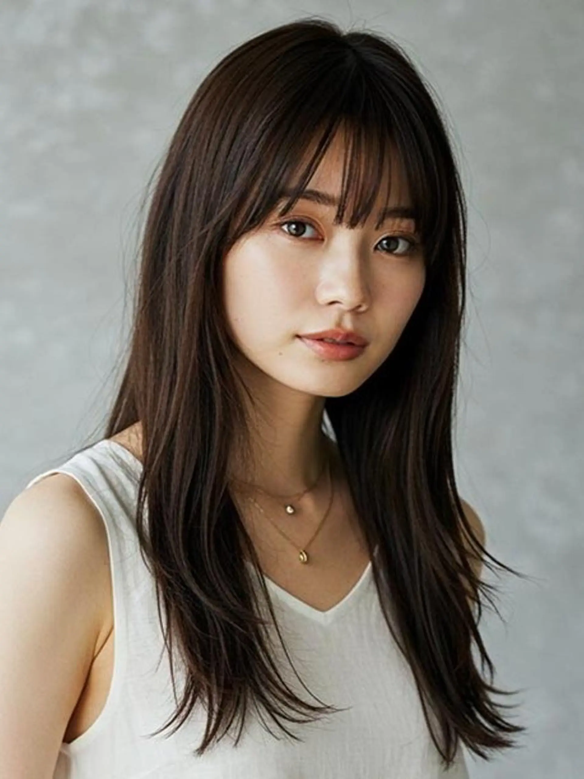 セミロング ボブ ハイライト 髪質改善 韓国風ヘア レイヤーカット 浦添 あらさきのヘアスタイル