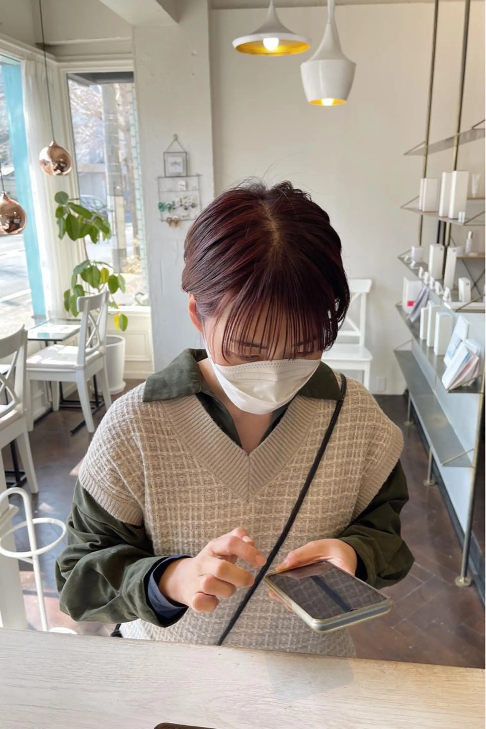 ショート カラー ベージュカラー ピンクカラー ピンクベージュ ショートヘア kyon.hair 韓国カットカラーのヘアスタイル