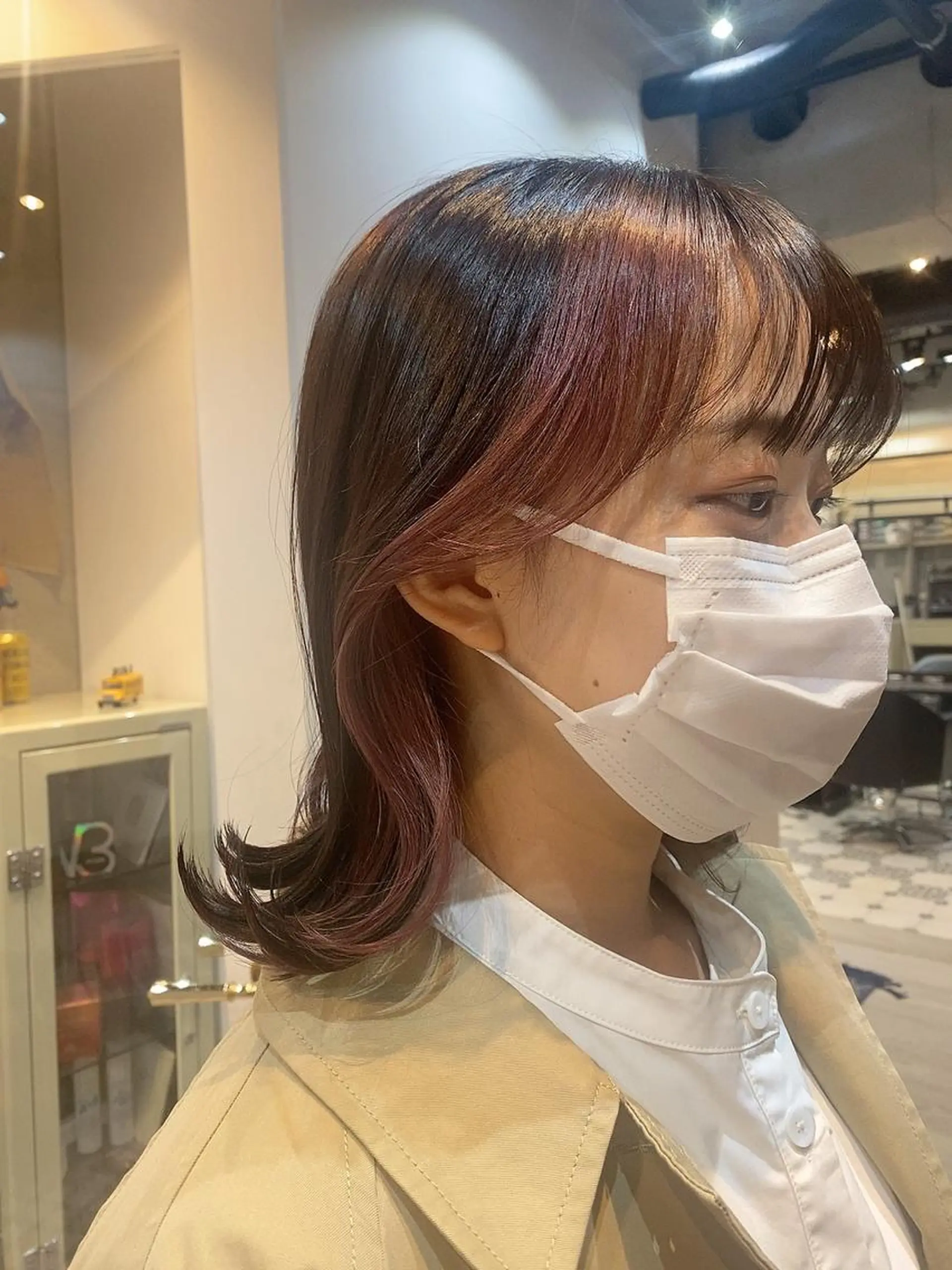 ミディアム カラー ブリーチ 透明感カラー ブリーチなしカラー バイオレットカラー 学生 韓国ヘア☁️ mitsukiのヘアスタイル