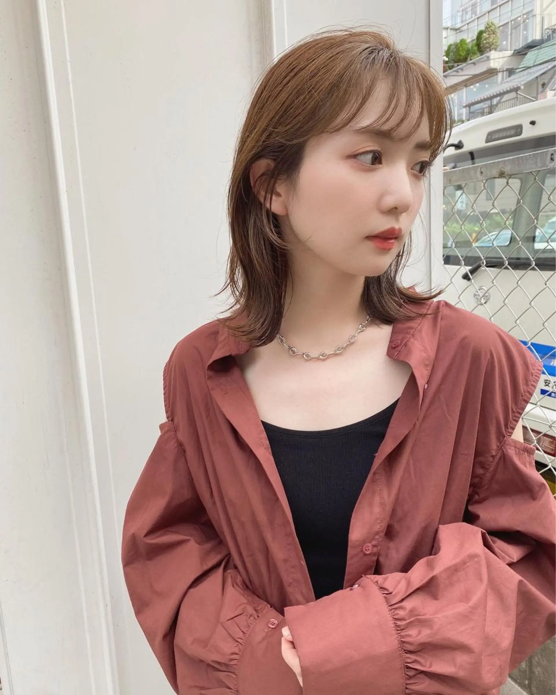ミディアム くびれヘア くびれレイヤー レイヤーカット 鎌倉 彩のヘアスタイル