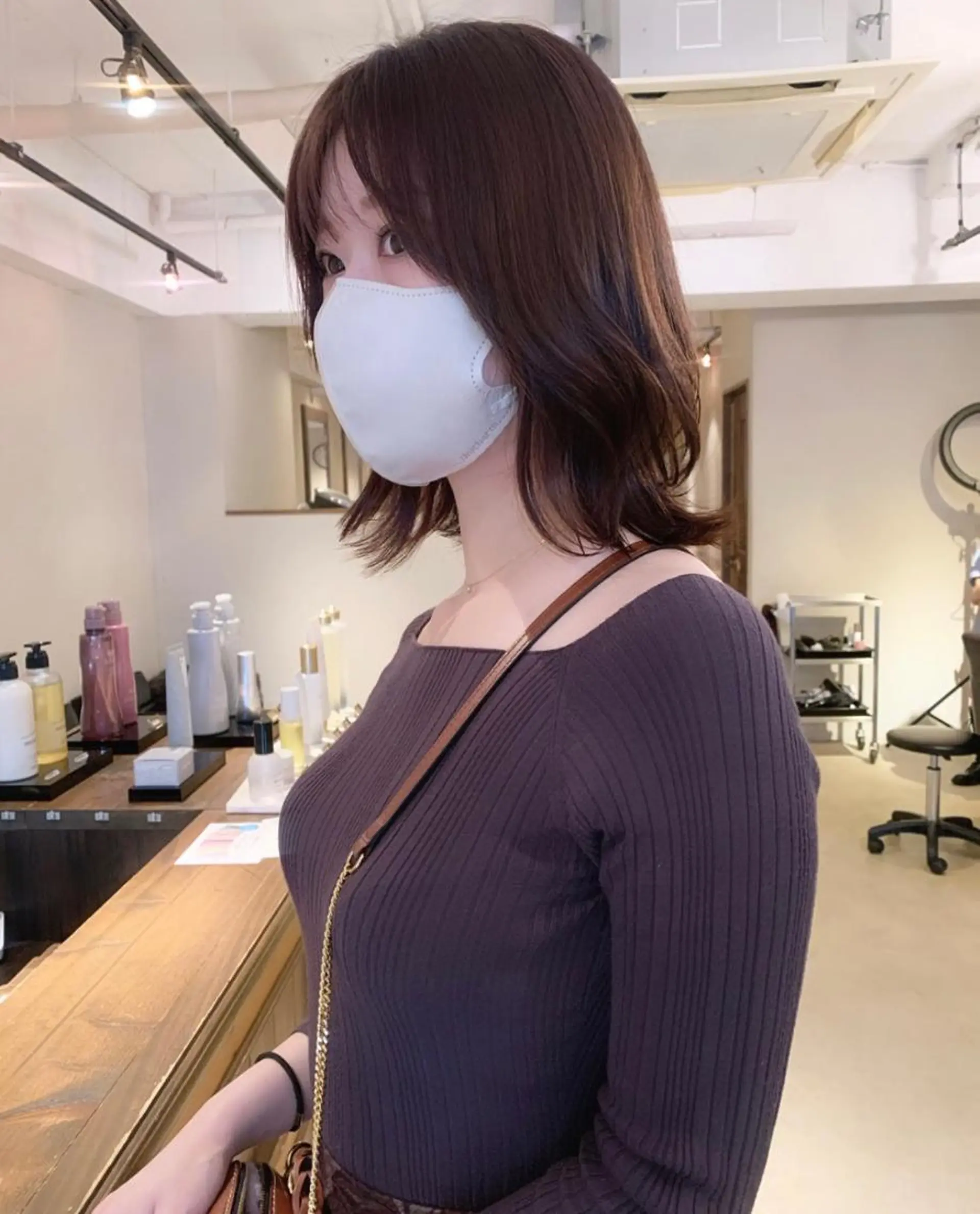 ミディアム カラー カット ヘアカラー トリートメント ヘッドスパ 透明感/オリーブ/ グレージュ/YUKAのヘアスタイル