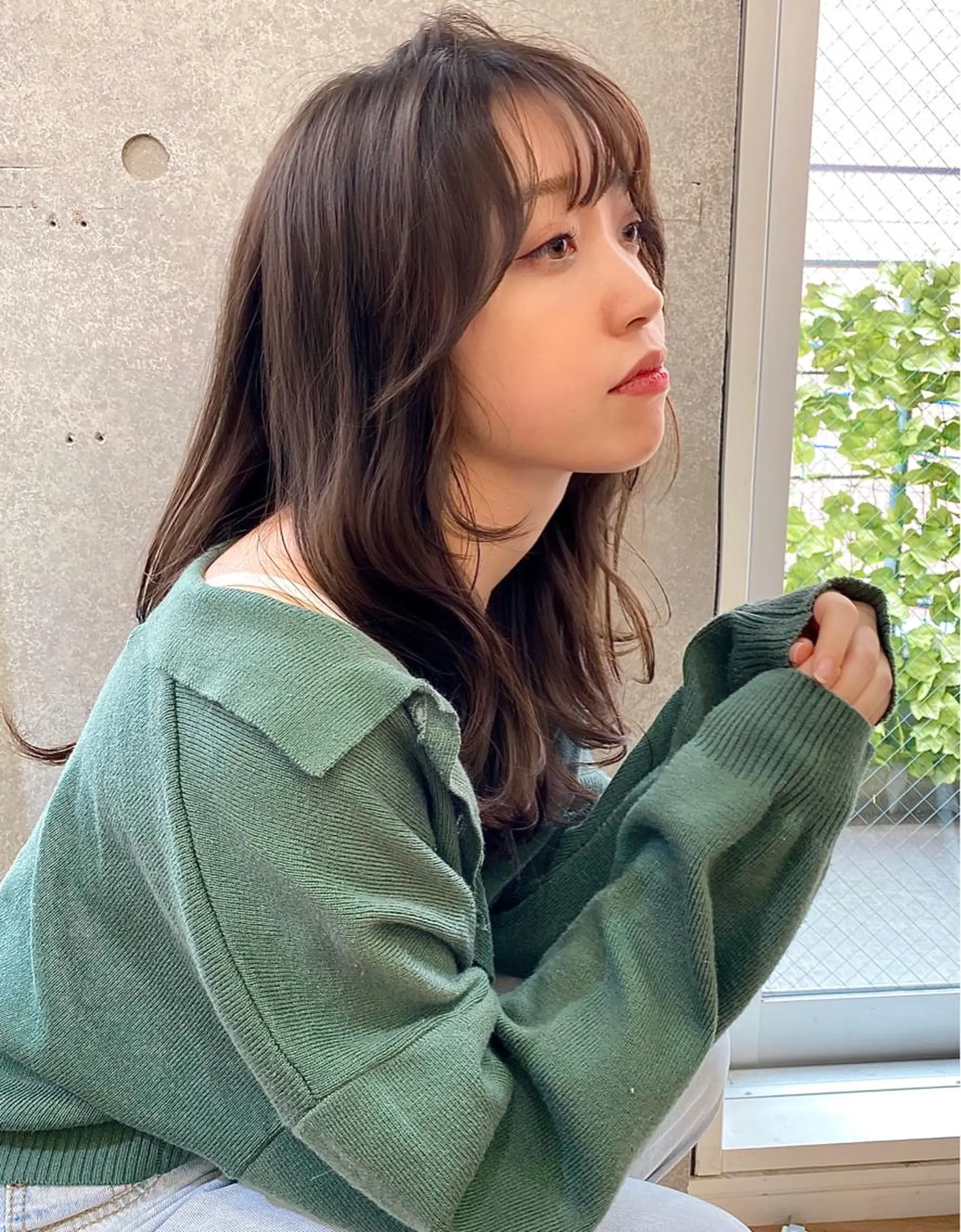 セミロング ボブ くびれヘア エギョモリ タンバルモリ 韓国風ヘア 大人可愛いレイヤー 大田のヘアスタイル