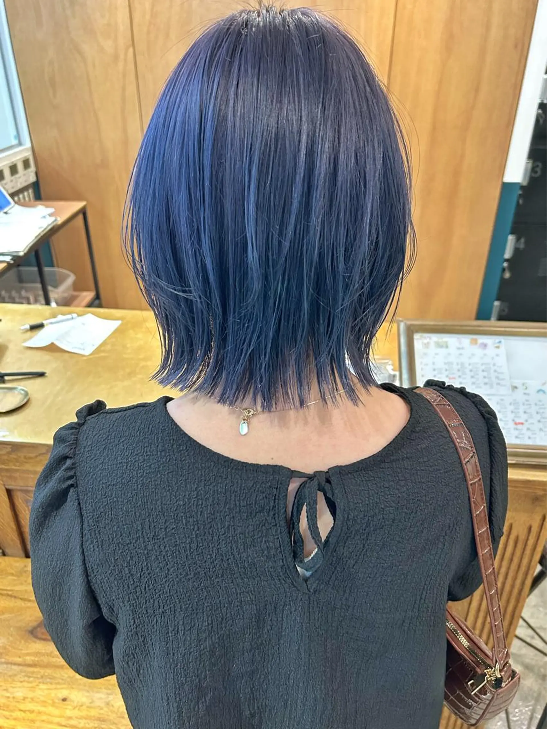 ミディアム カラー ブルーカラー ネイビーカラー パープルカラー カット ヘアカラー カラーリスト菅野 竜矢🌈のヘアスタイル