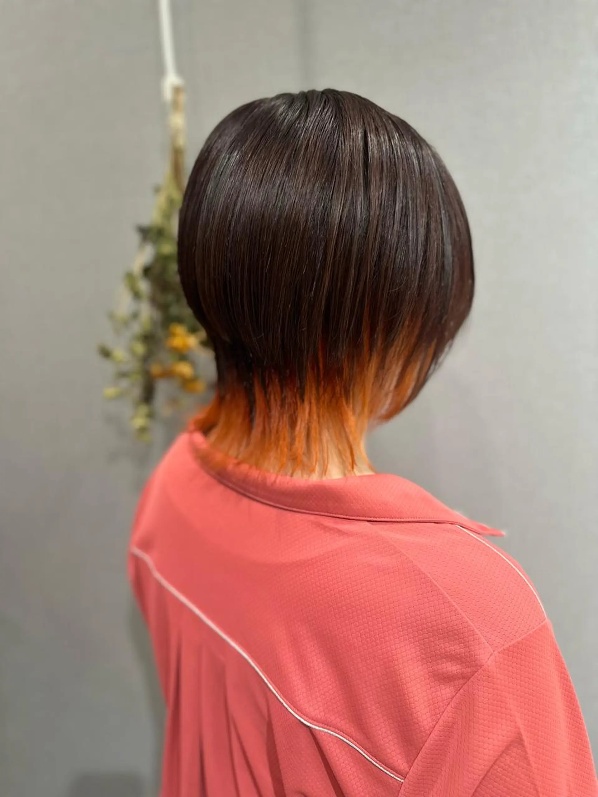 ショート カラー アディクシーカラー ブリーチ ブラウンカラー ケアブリーチ オレンジ ヘアカラー K Harukaのヘアスタイル