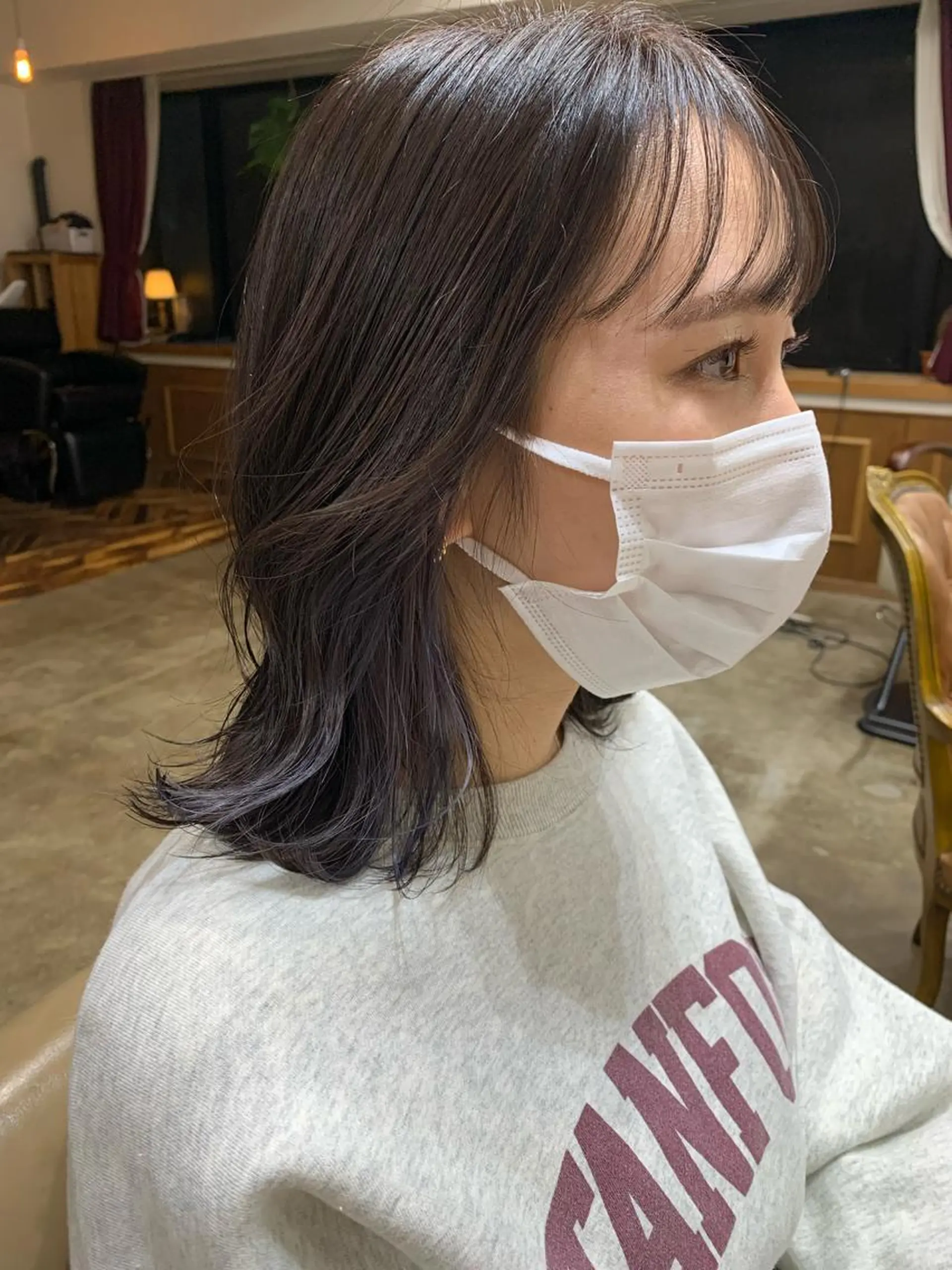 ミディアム カラー アッシュ インナーカラー パープルカラー パープルアッシュ HARUKA ⭐️モデル募集中⭐️のヘアスタイル