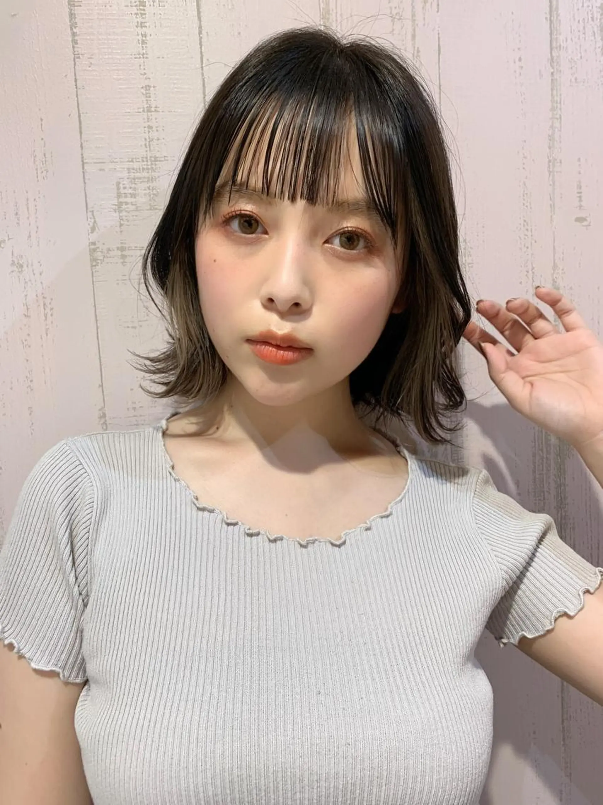 ミディアム カラー グレージュ インナーカラー ミルクティーグレージュ 髪質改善☆ 縮毛矯正miyuのヘアスタイル