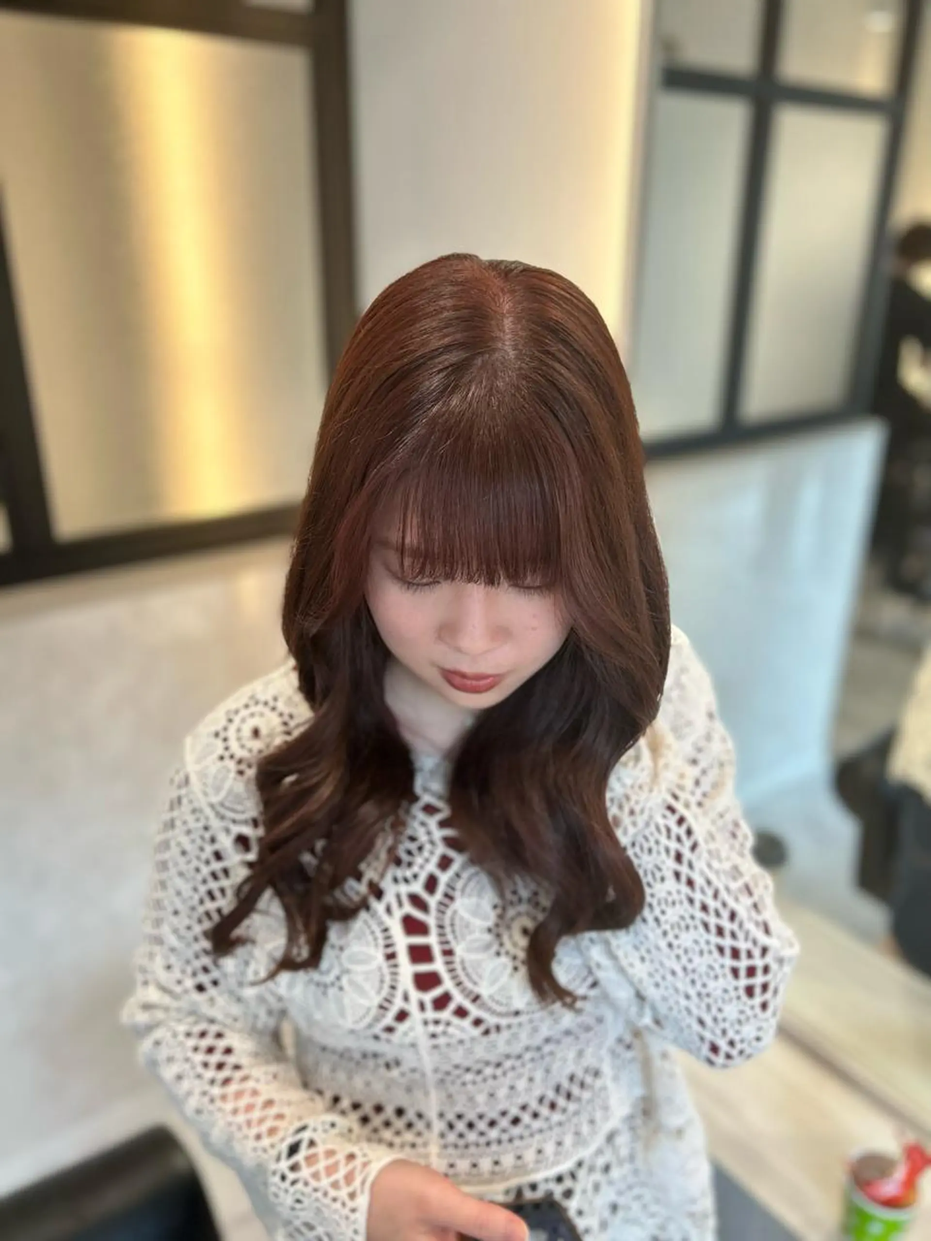 ロング カラー カット ヘアカラー トリートメント emi/髪質改善/ 韓国風/艶カラーのヘアスタイル