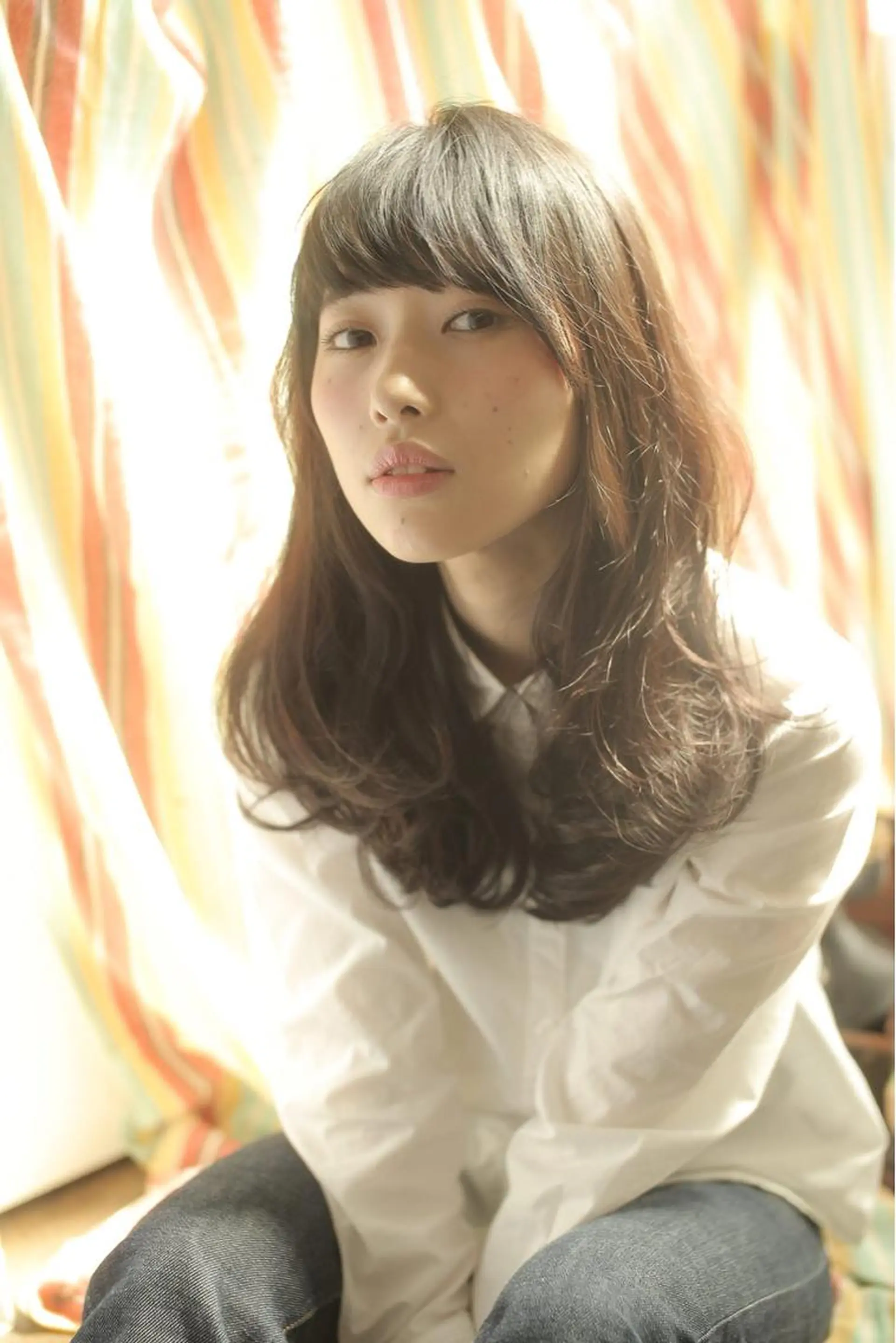 ミディアム セミロング カラー パーマ 髪質改善、縮毛矯正 店長浅野太郎のヘアスタイル