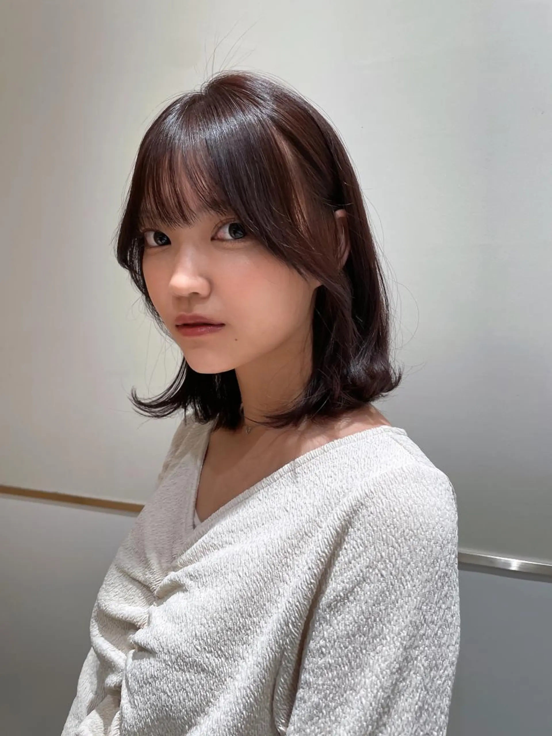 ミディアム カラー 🤎小顔レイヤー /ベージュ🤎友香のヘアスタイル