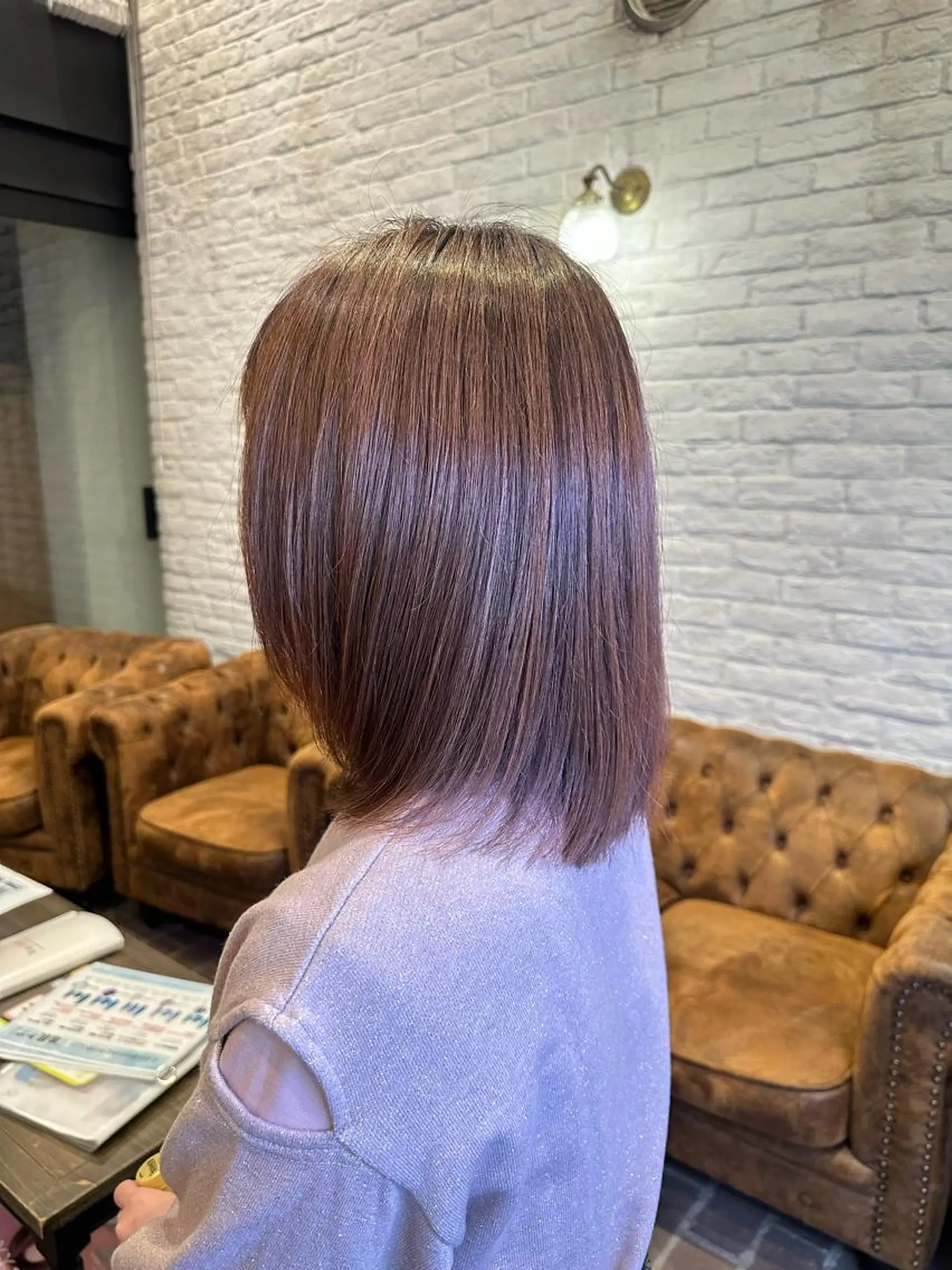 セミロング 顔周りカット レイヤーカット ローレイヤー 🫧RYOグレージュ /透け感カラー🫧のヘアスタイル