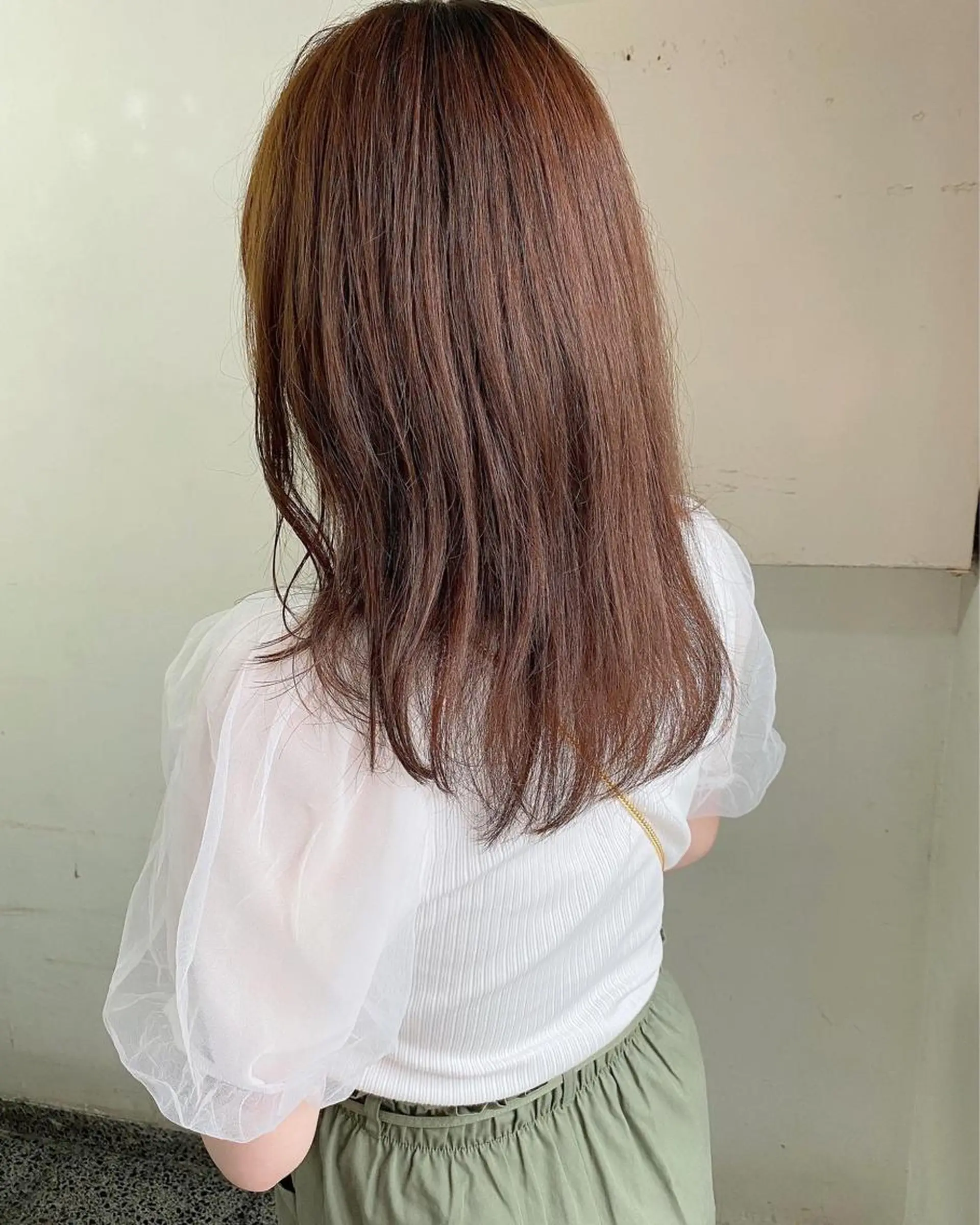 セミロング カラー ブラウンカラー オレンジ オレンジブラウン レイヤーカット✂️ 横浜No1♡下鳥翔子のヘアスタイル