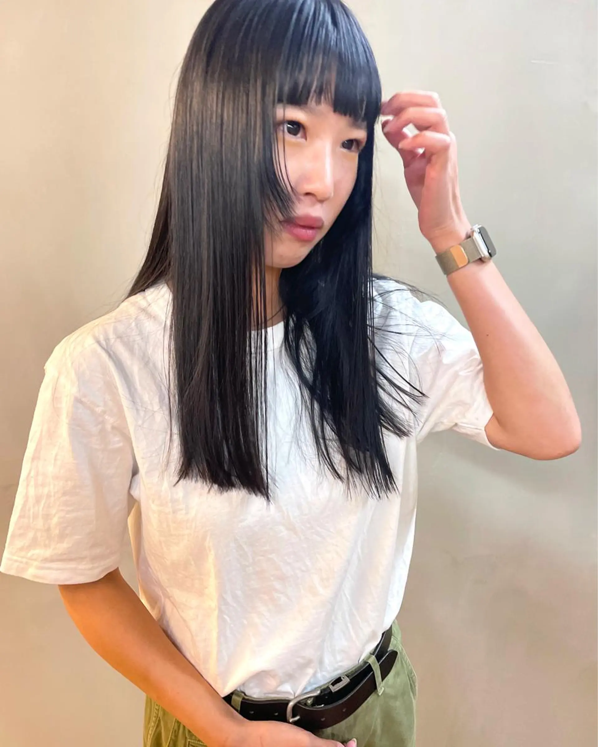 セミロング カラー パーマ ヘアアレンジ メンズ キッズ ネイル マツエク・マツパ アイブロウ 黒髪 ブルーカラー ブルーブラック ブルー tatsumi/ボブ ウルフ/レイヤーのヘアスタイル