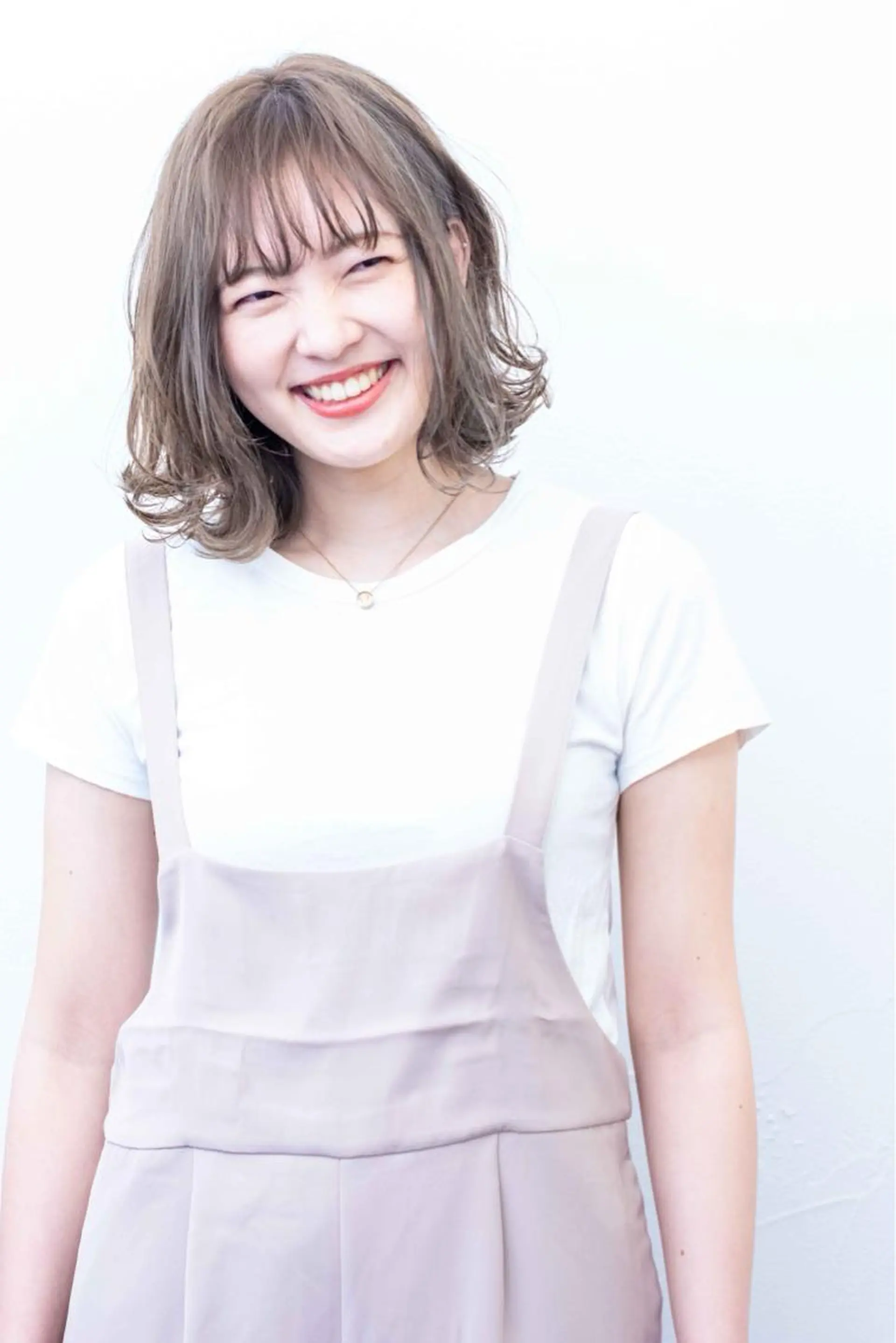 ミディアム カラー パーマ カット ヘアカラー トリートメント La Ruelle 江曽島店/髪質改善のヘアスタイル