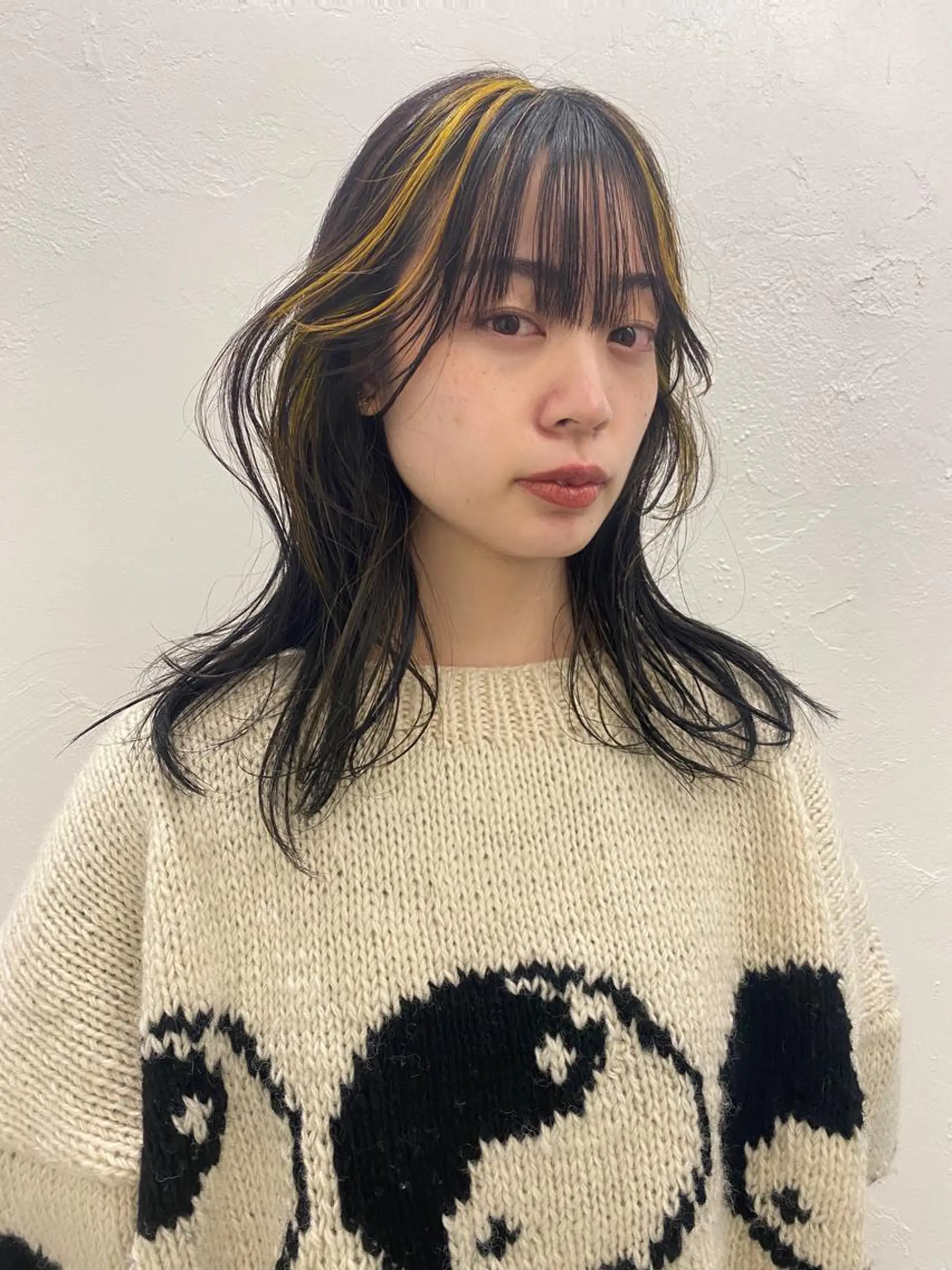 セミロング セミロングパーマ ボブ ハイライト 髪質改善 韓国風ヘア THE  AGATA TOKYO所属・スパイラルパーマ/デ ザインカット/アミのヘアスタイル