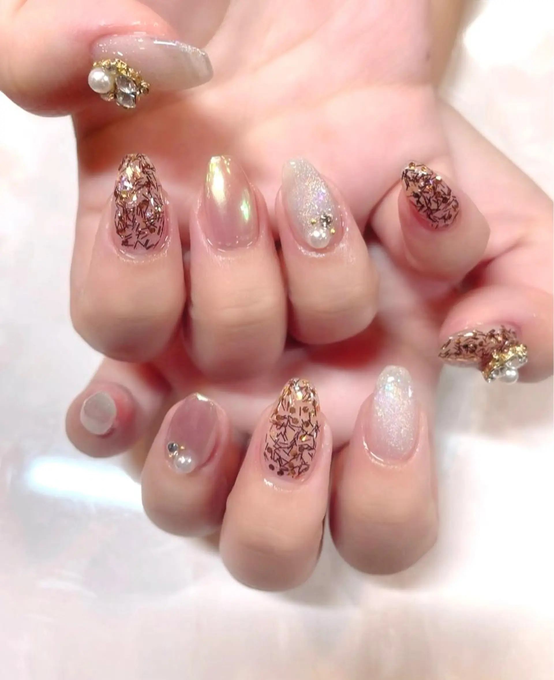 ネイル オーロラネイル キラキラネイル ラメ(グリッター) マグネットネイル PRIMO<マツパ> 原宿/明治神宮前のマツエク・マツパデザイン