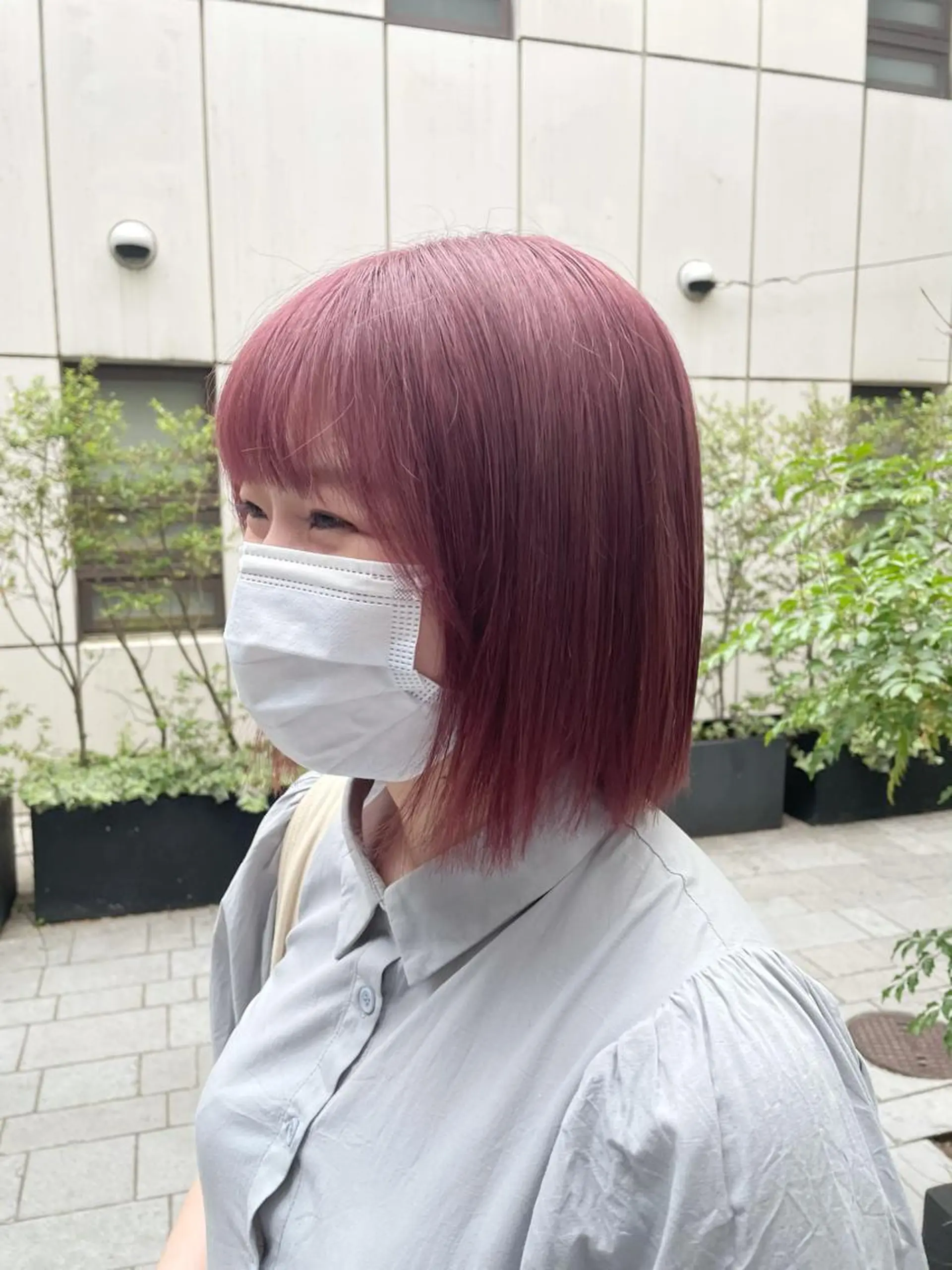 ミディアム カラー ヘアアレンジ ブリーチ ピンクカラー カット ヘアカラー トリートメント 艶ハイトーン/ヘア アレンジAYAKAのヘアスタイル