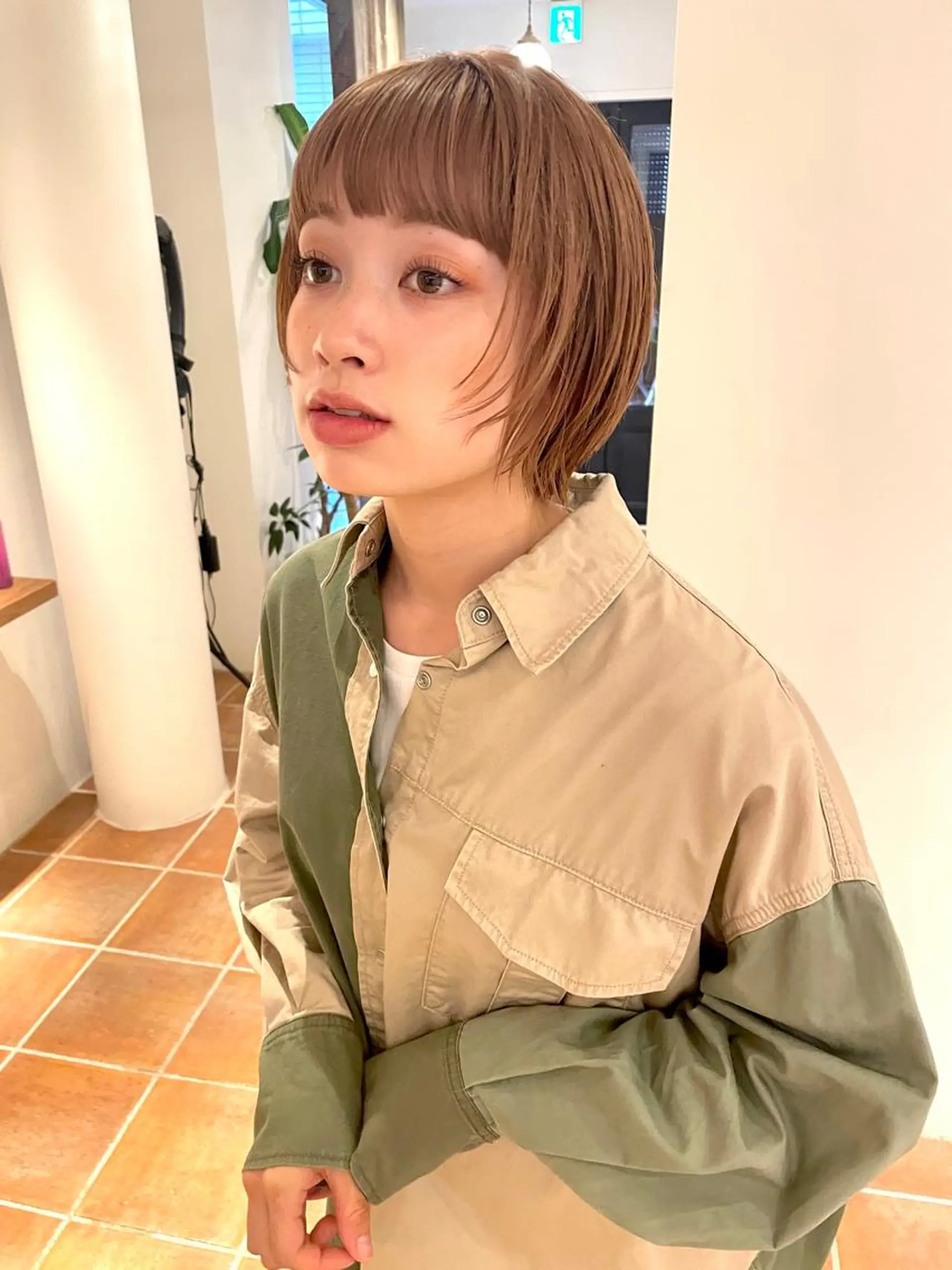 ショート カラー ボブレイヤー ボブ レイヤーカット カット ヘアカラー トリートメント ボブ/レイヤー/ケア パーマ/リュウタのヘアスタイル