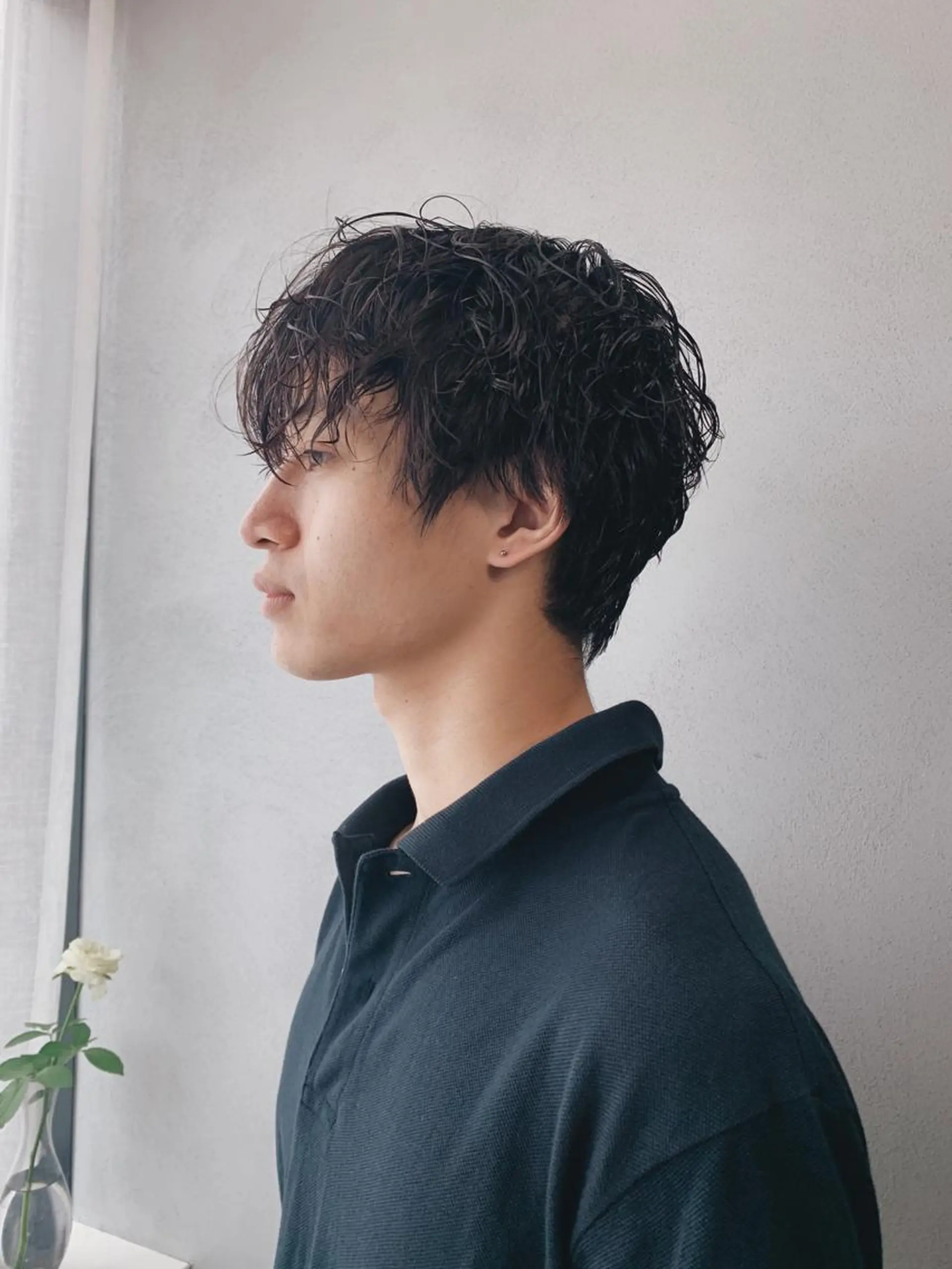 ショート パーマ メンズ ボブパーマコテ巻き風 パーマNo1深江秀平のヘアスタイル