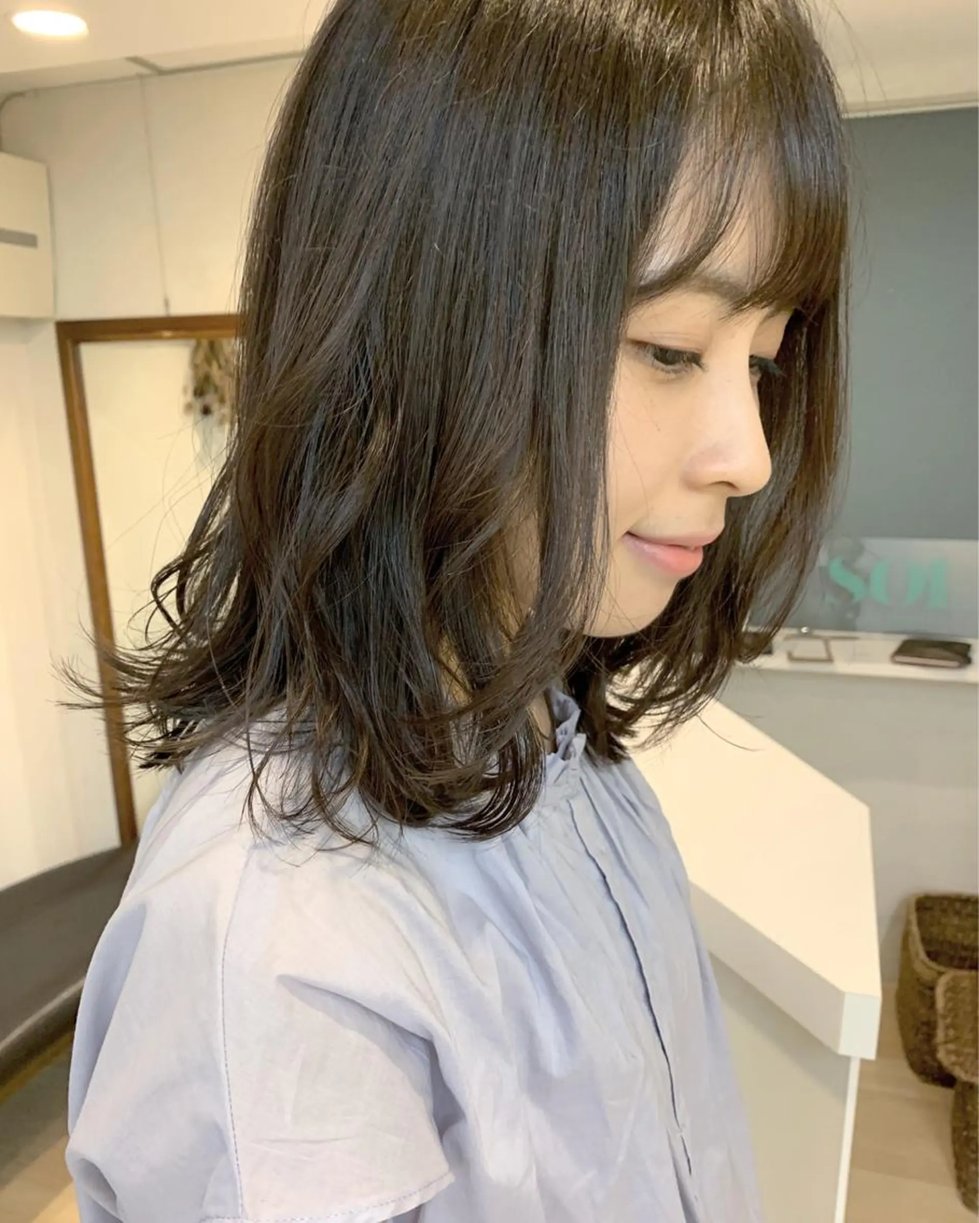 セミロング カラー クニモトハルナ ボブ/柔らかカラーのヘアスタイル