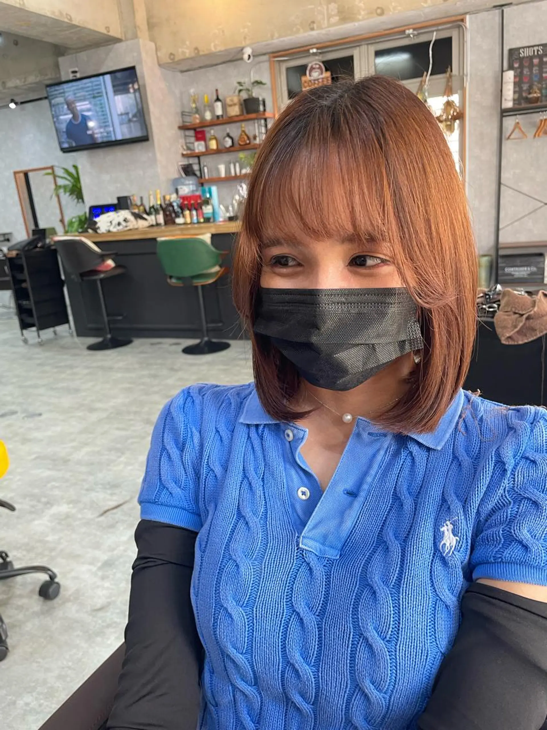 ショート アッシュ 韓国風カラー ボブ ハイライト 韓国風ヘア andKおもろまち店 艶ダブルカラー✨のヘアスタイル
