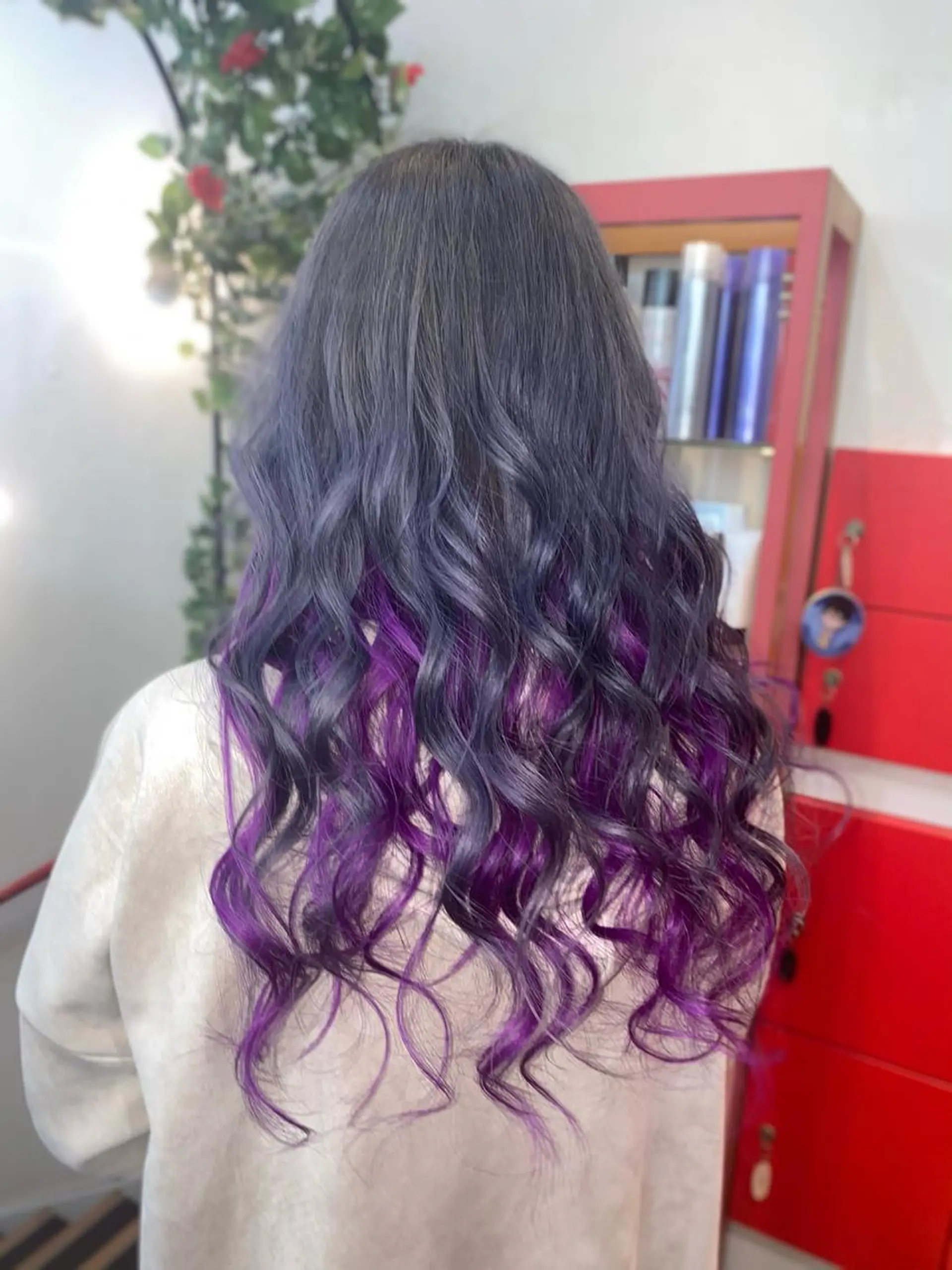 セミロング パープルカラー ヘアカラー ゆぴ☾‪/推しカラー /ハイトーンのヘアスタイル