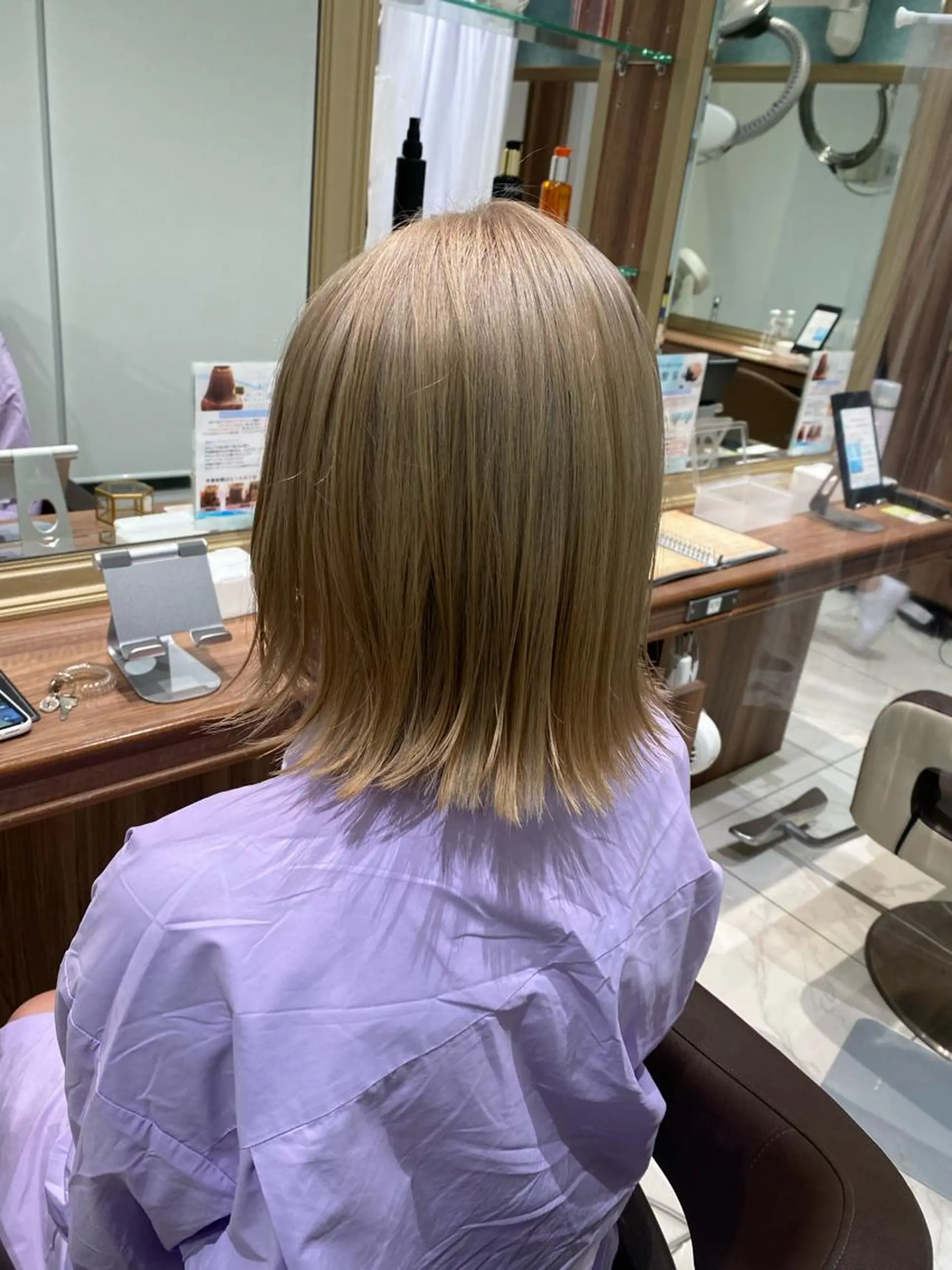 ミディアム ヘアカラー 竹下 勝也のヘアスタイル