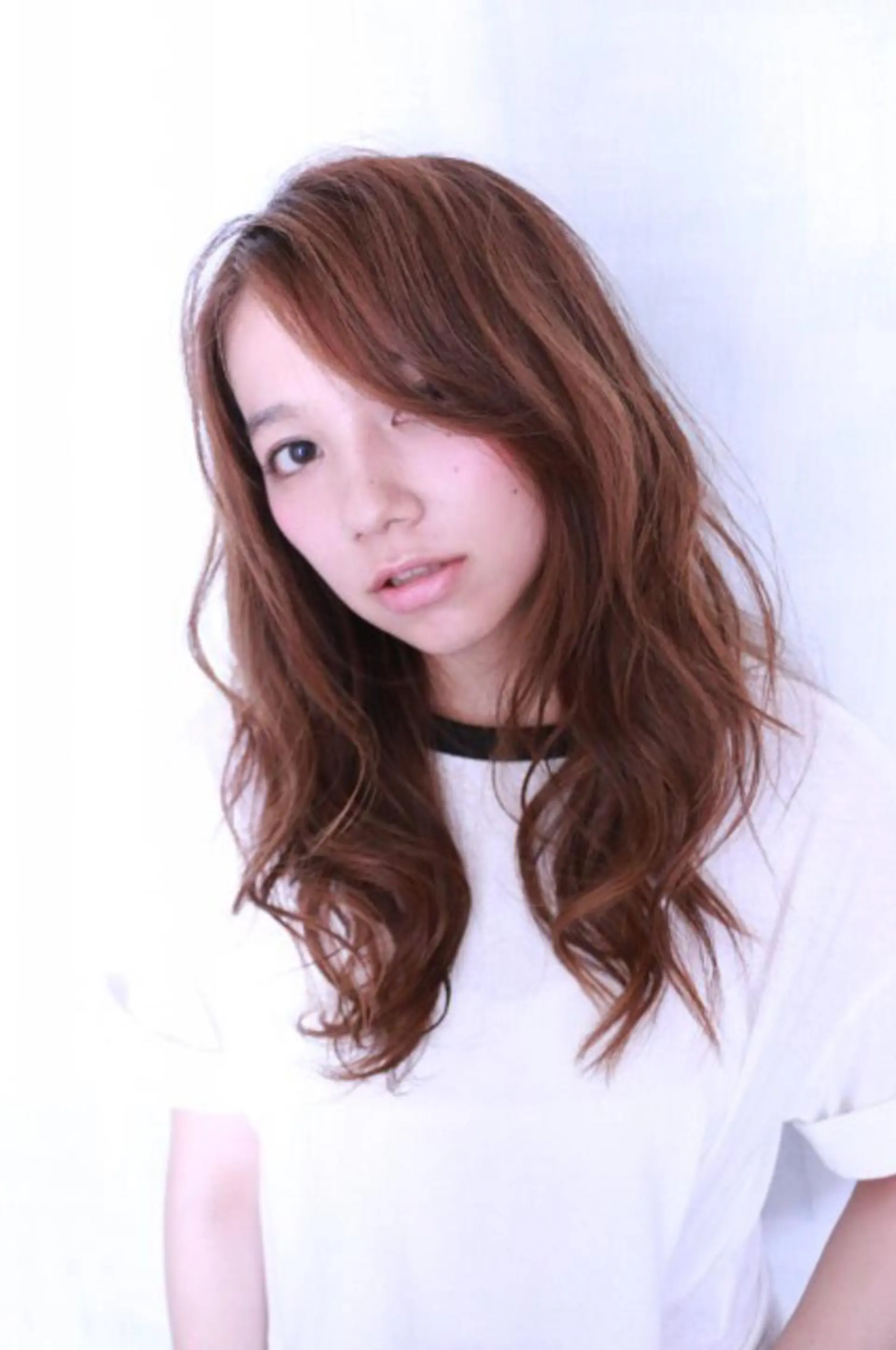 セミロング ロング カラー セミロングパーマ ハイライトカラー ハイライト 【レイヤーカット】 関根【コテ巻パーマ】のヘアスタイル