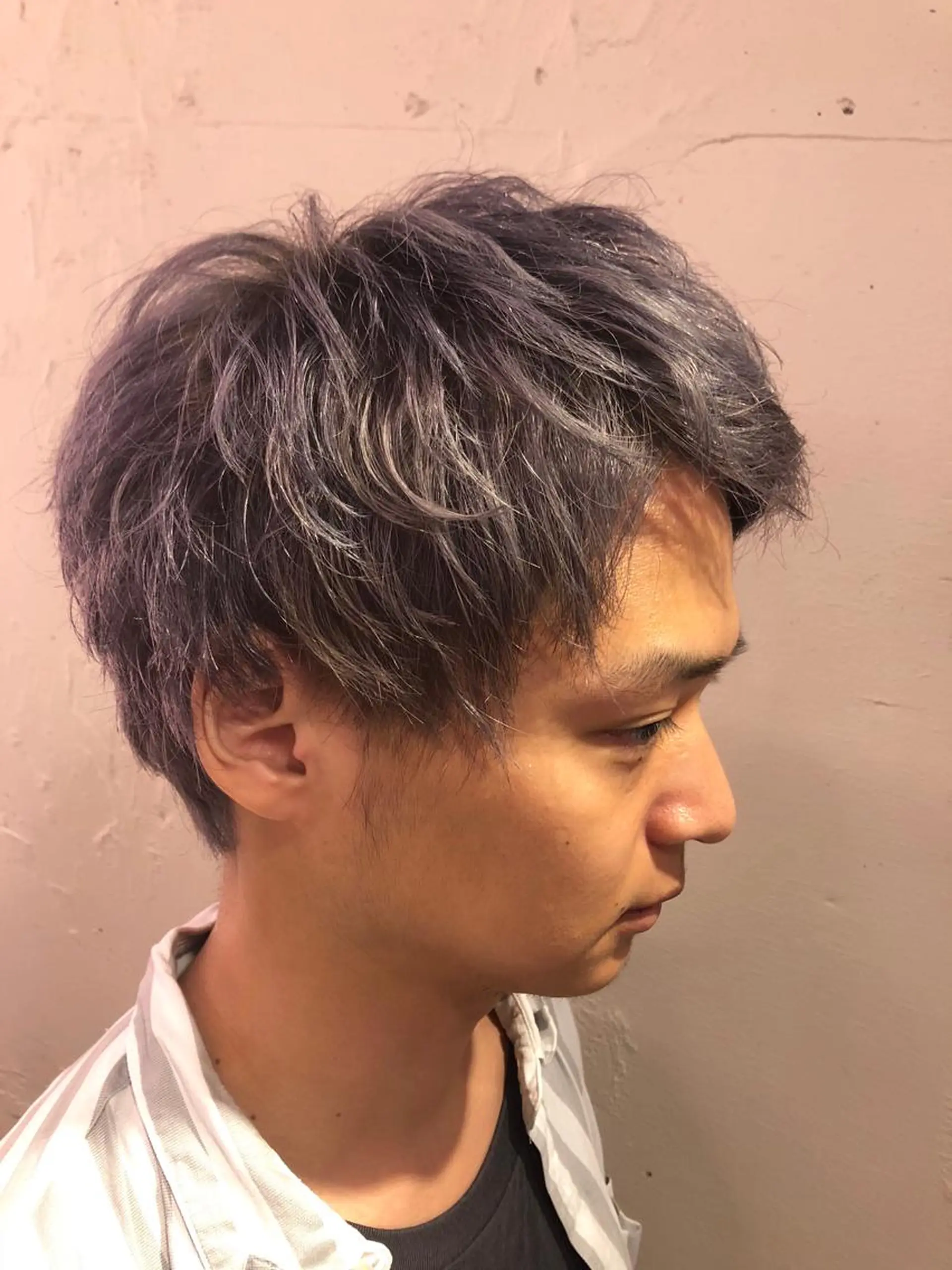 カラー メンズ シルバー 推しカラー オタク美容師 山本のヘアスタイル