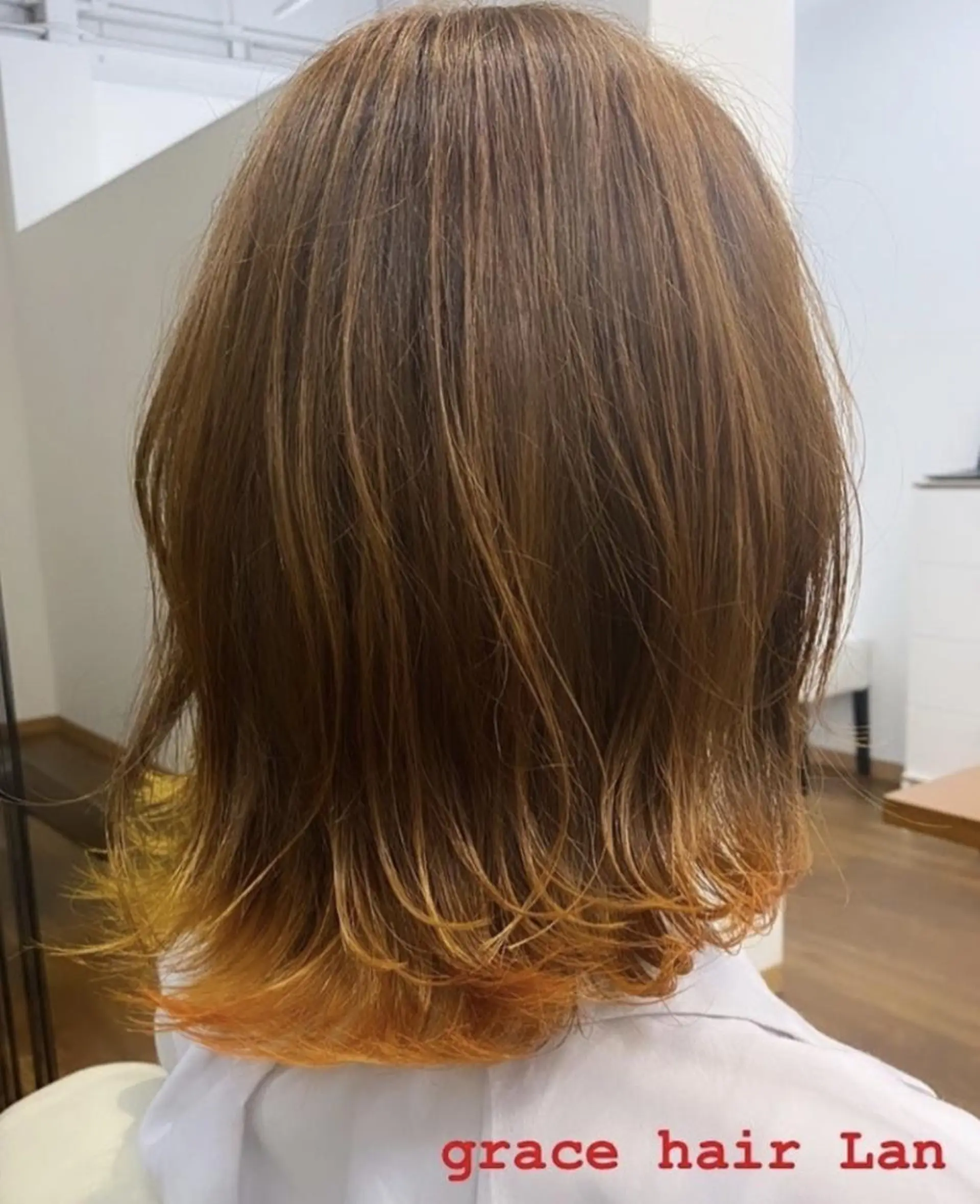 ミディアム カラー grace hair Lan🍋アカネのヘアスタイル