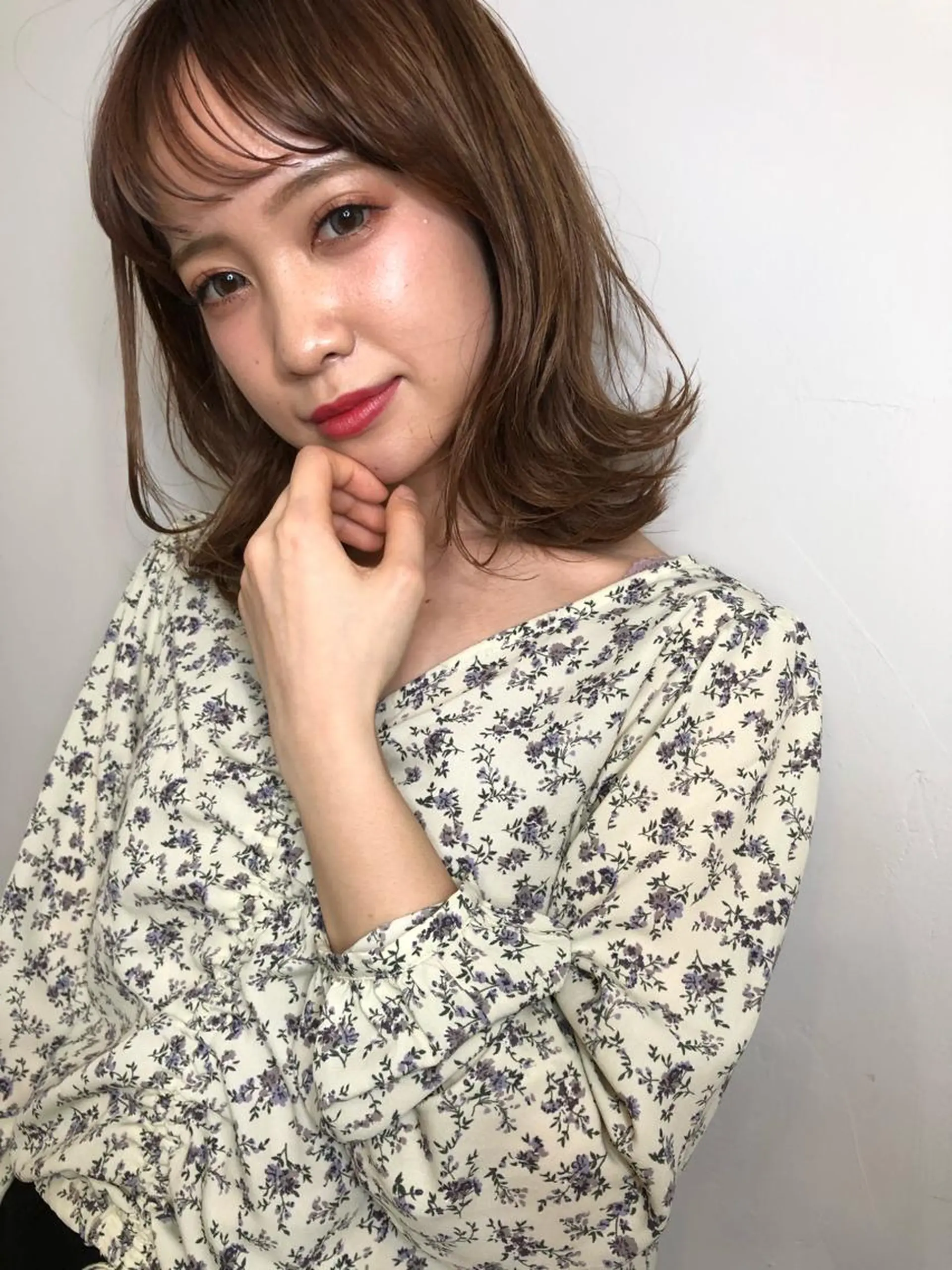 ミディアム 切りっぱなしボブ ミディアムパーマ アッシュ ボブ 外国人風カラー ショート職人 美容師【KENTA】のヘアスタイル