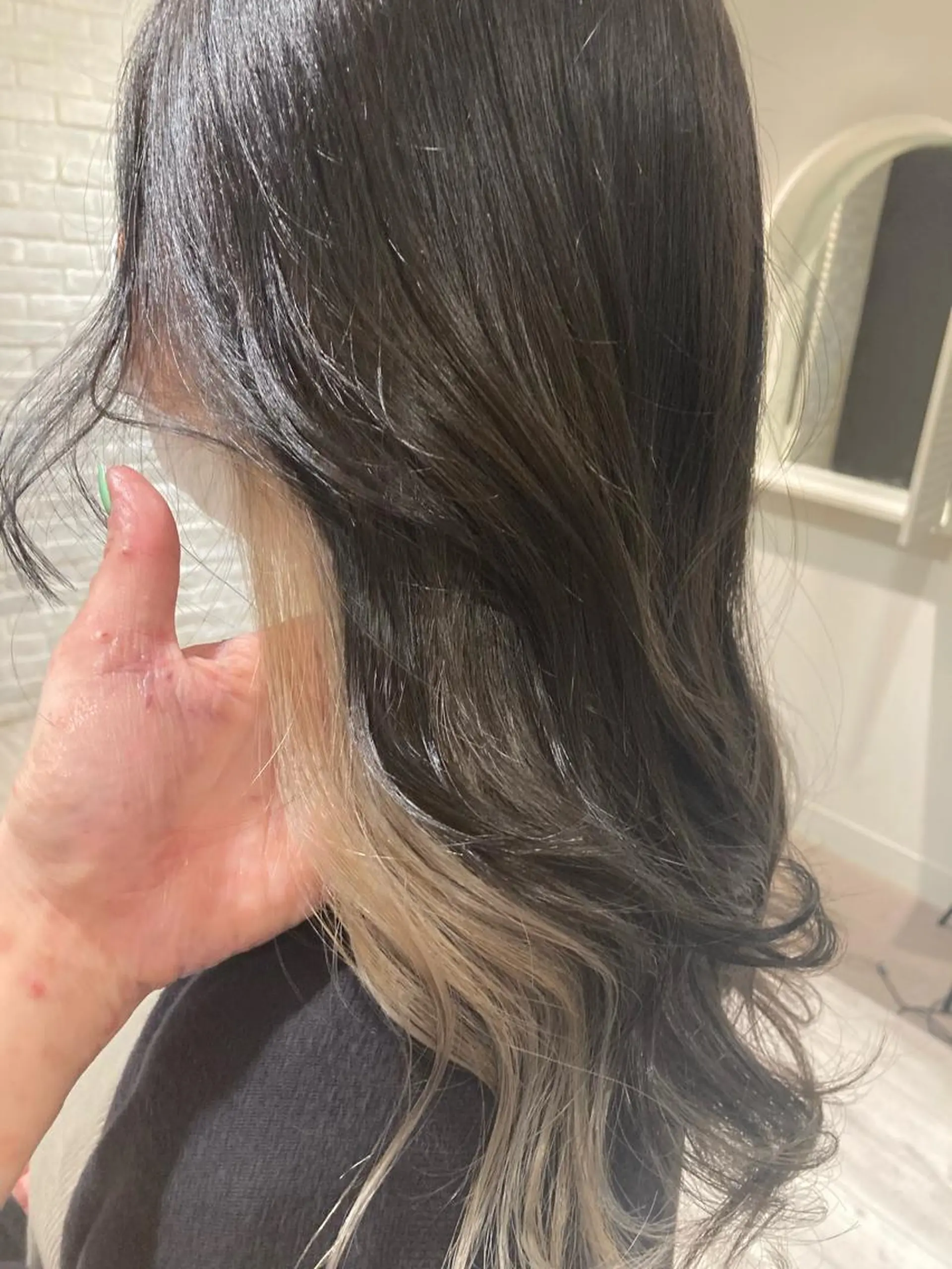 ロング カラー ベージュカラー 曲がる縮毛矯正 LIBER 　岩名のヘアスタイル