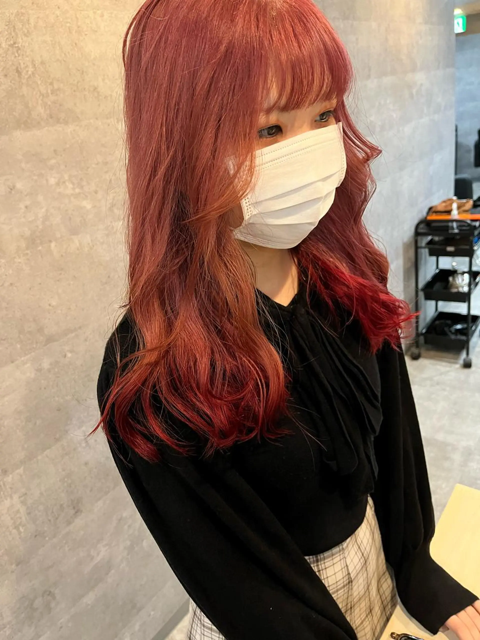 セミロング カラー ヘアアレンジ ダブルカラー 新宿のヘアスタイル