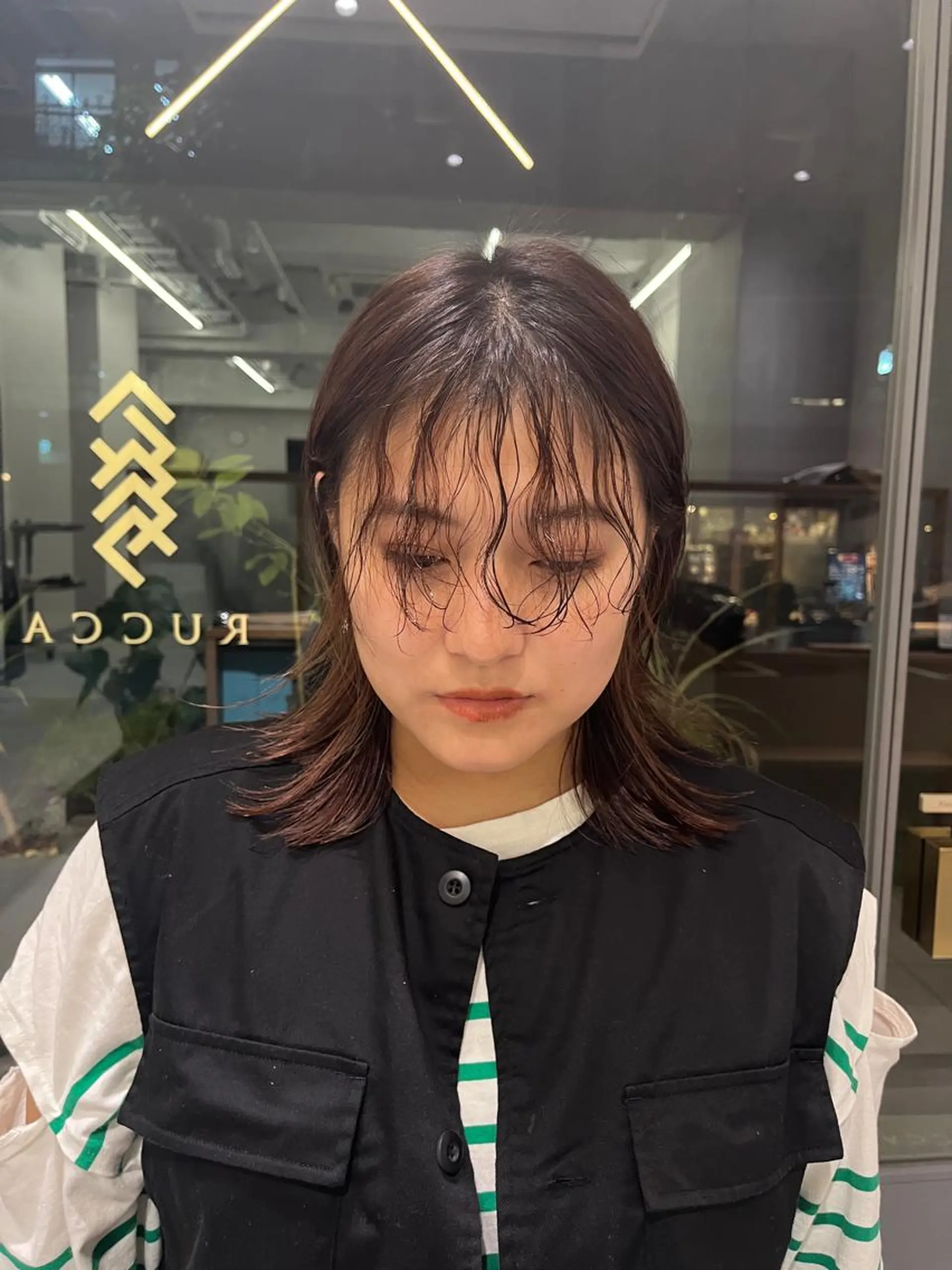 ミディアム パーマ カット パーマ 韓国好き🇰🇷 美容師MIKUのヘアスタイル